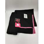 Écharpe-Playboy-Acrylique-Chic-Noire-Liseré-Fuchsia-Femmes
