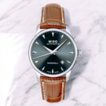 Mido-Baroncelli Tradition-montre-automatique-homme-cadran-noir-bracelet-cuir-marron-M86004188