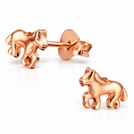 Boucles d’oreilles chevaux en or rose