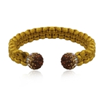 bracelet-jonc-femme-soie-ocre-argent-925-cristal-preciosa-marron