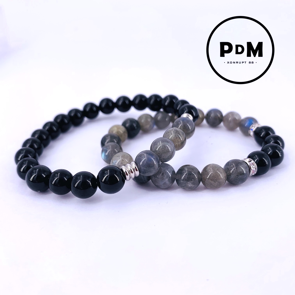 Bracelet Homme PROTECTION DU COUPLE Labradorite et Tourmaline