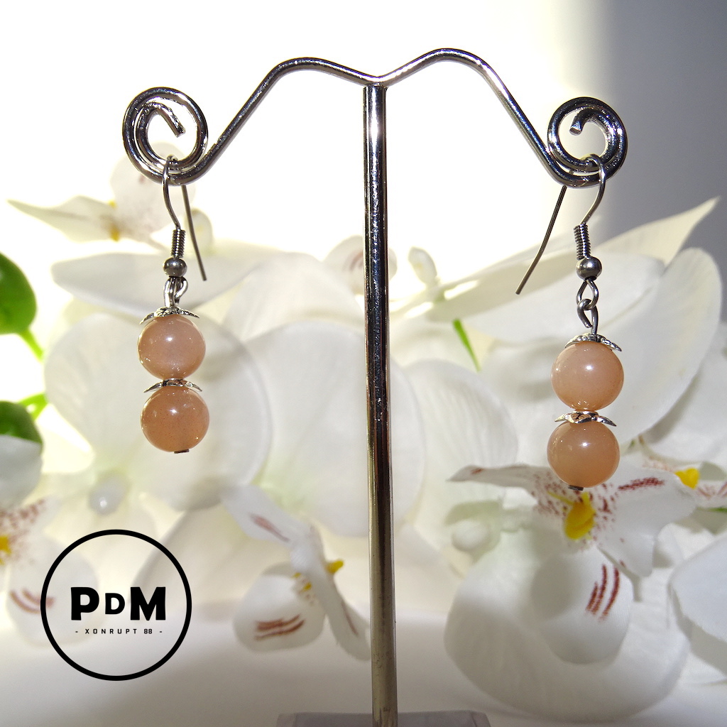 Boucles D oreilles Duo Pierre De Soleil En Pierre Naturelle Perle 8 Mm Boucles D oreilles Duo Pierre De Soleil En Pierre Naturelle Perle 8 Mm