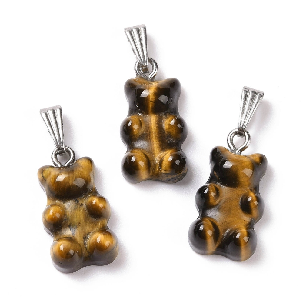 Collier Femme œil De Tigre Naturel - 2 Colliers Empilables Ras De Cou, Perles Et Pendentif, Cadeau Idéal Pour Fille, Copine, Mère