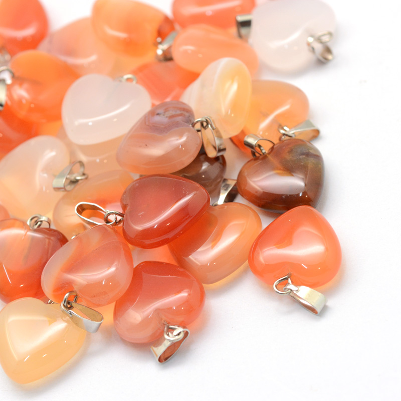 Pendentif Cornaline coeur pierre naturelle (Chaine non-comprise ! )