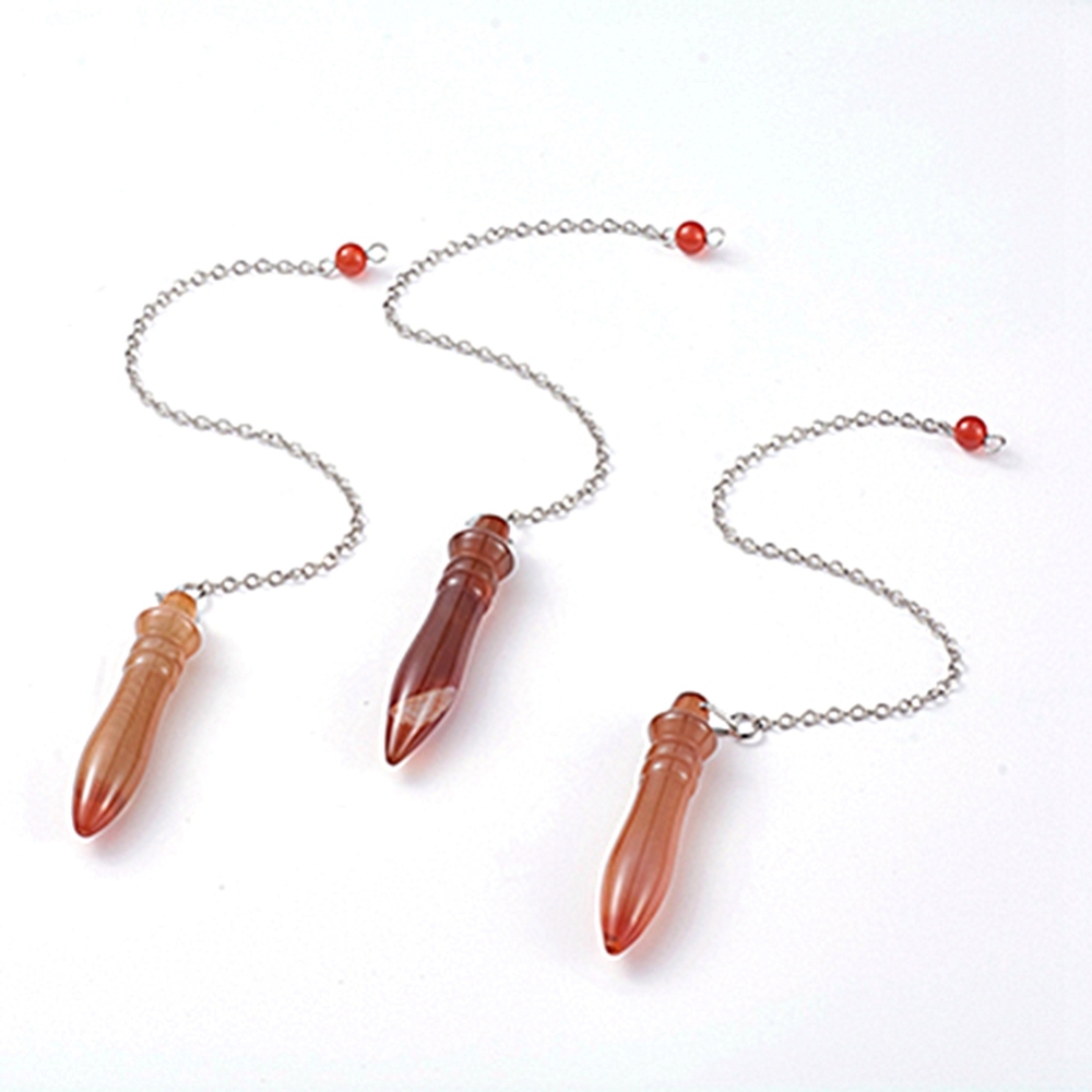 Pendule Cornaline en pierre naturelle forme pointe