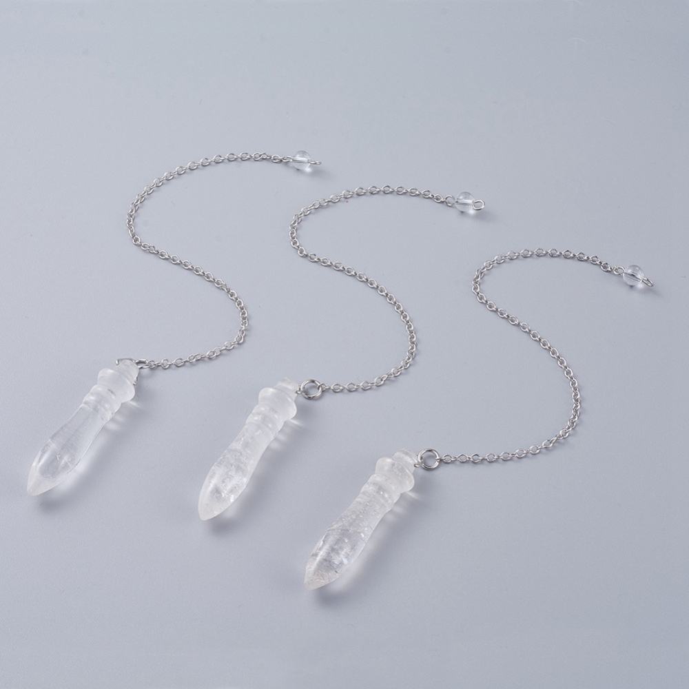 Pendule Quartz blanc en pierre naturelle forme pointe