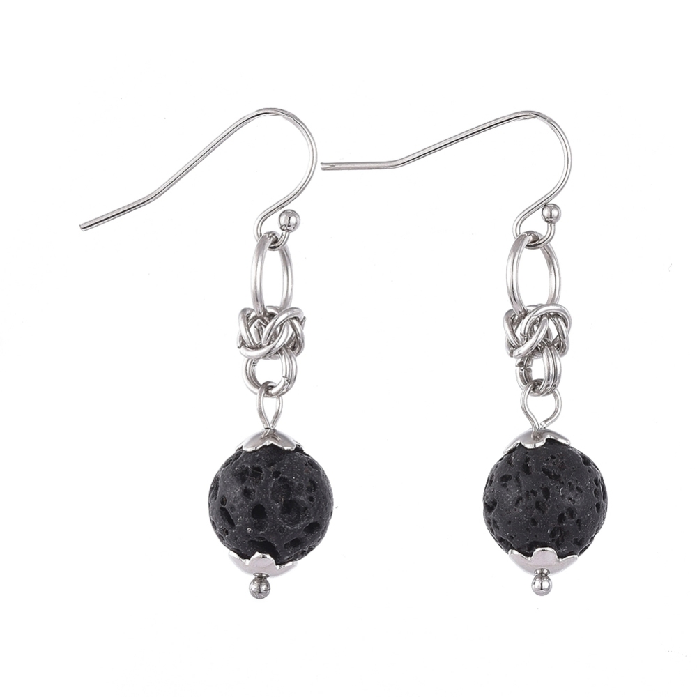 Boucles d\'oreilles en pierre de lave