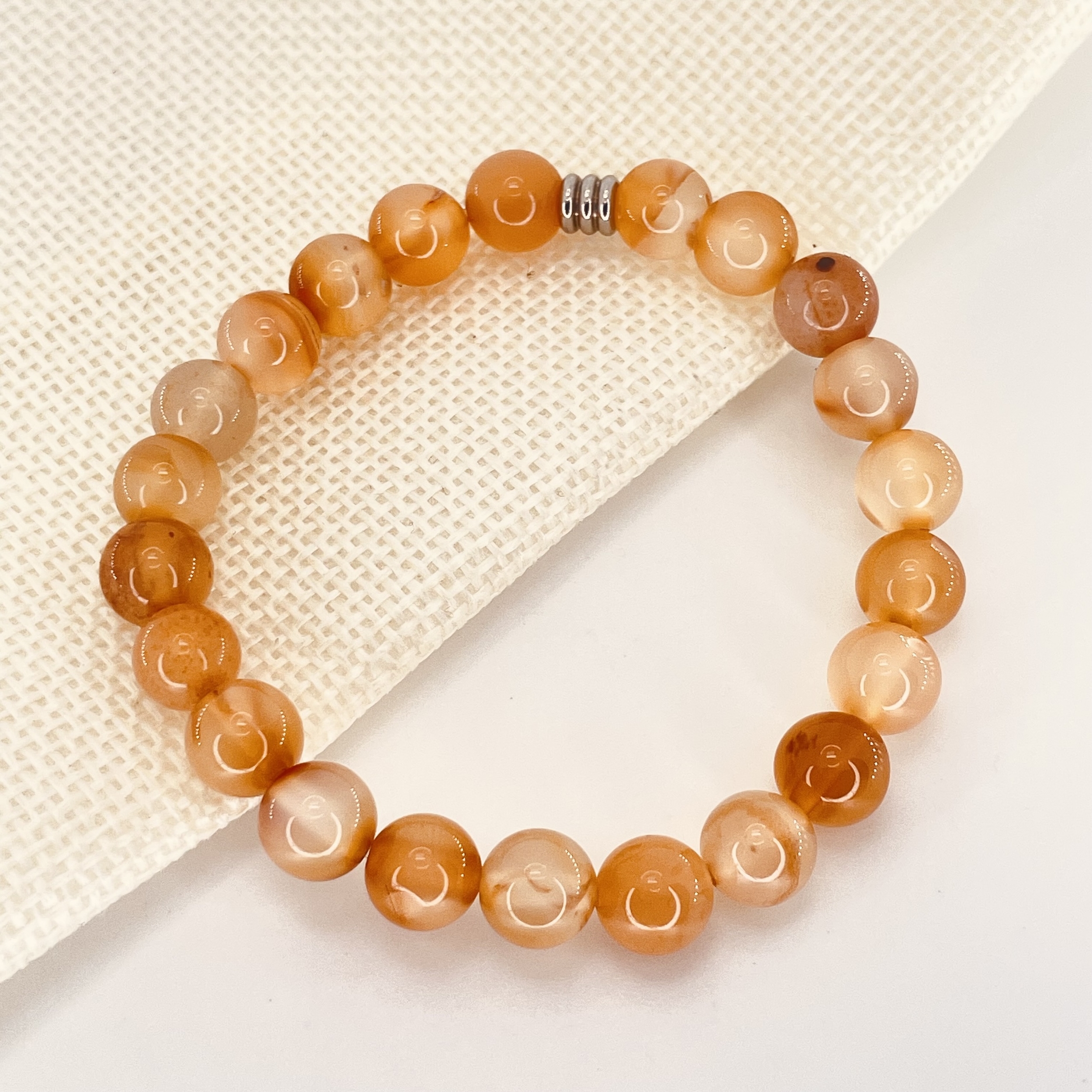 Bracelet perles 8 mm Cornaline