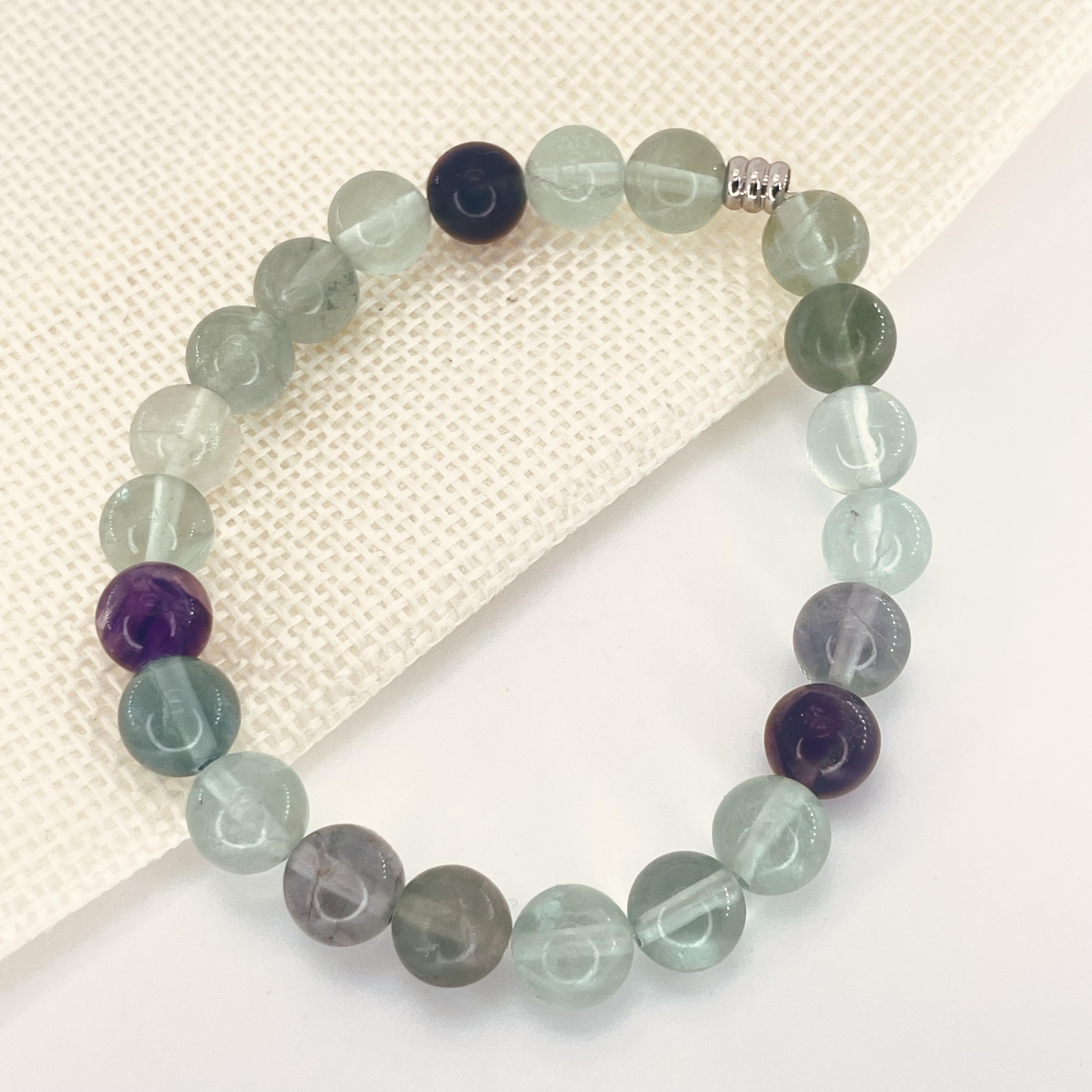 Bracelet perles 8 mm Fluorine