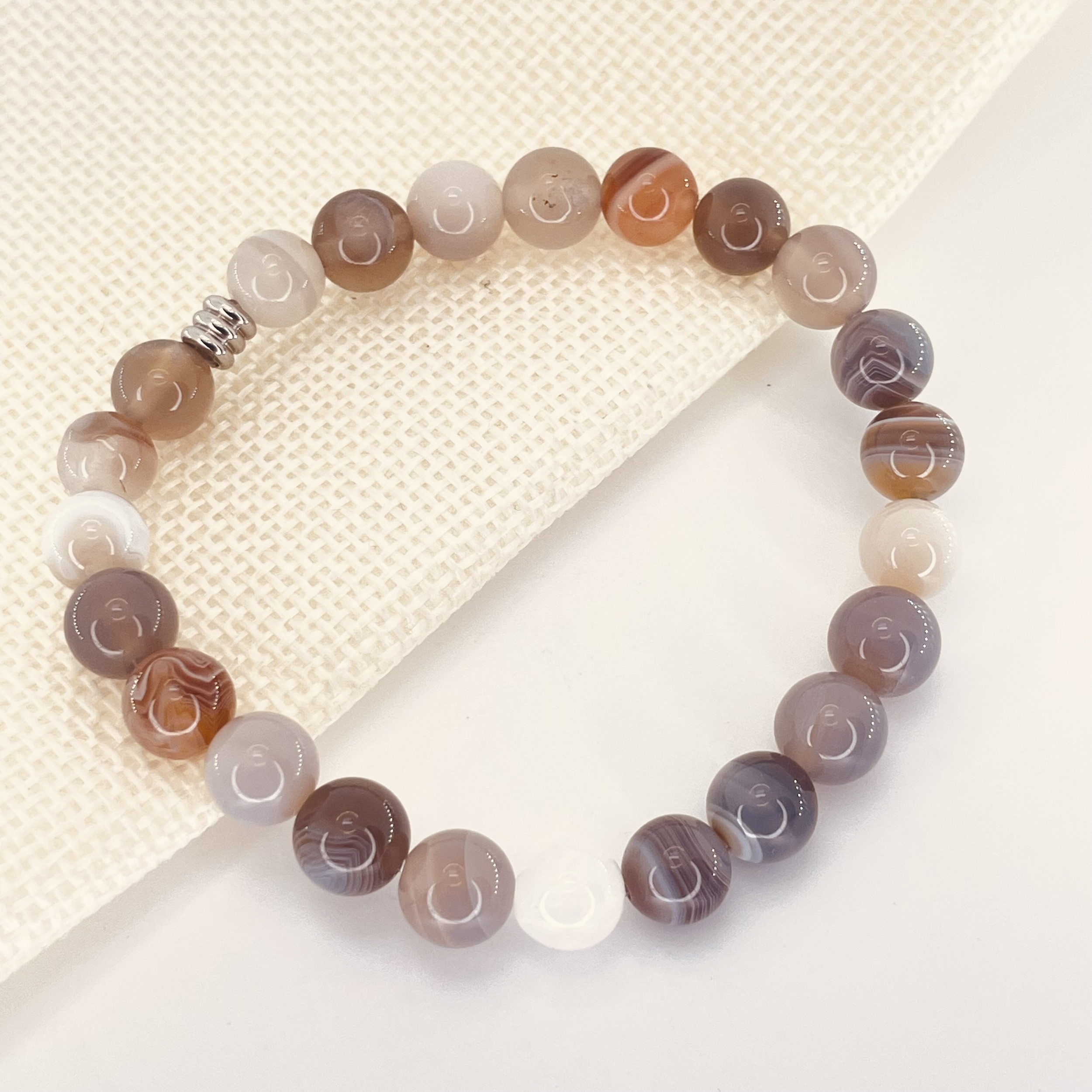 Bracelet Agate naturelle perles 8mm