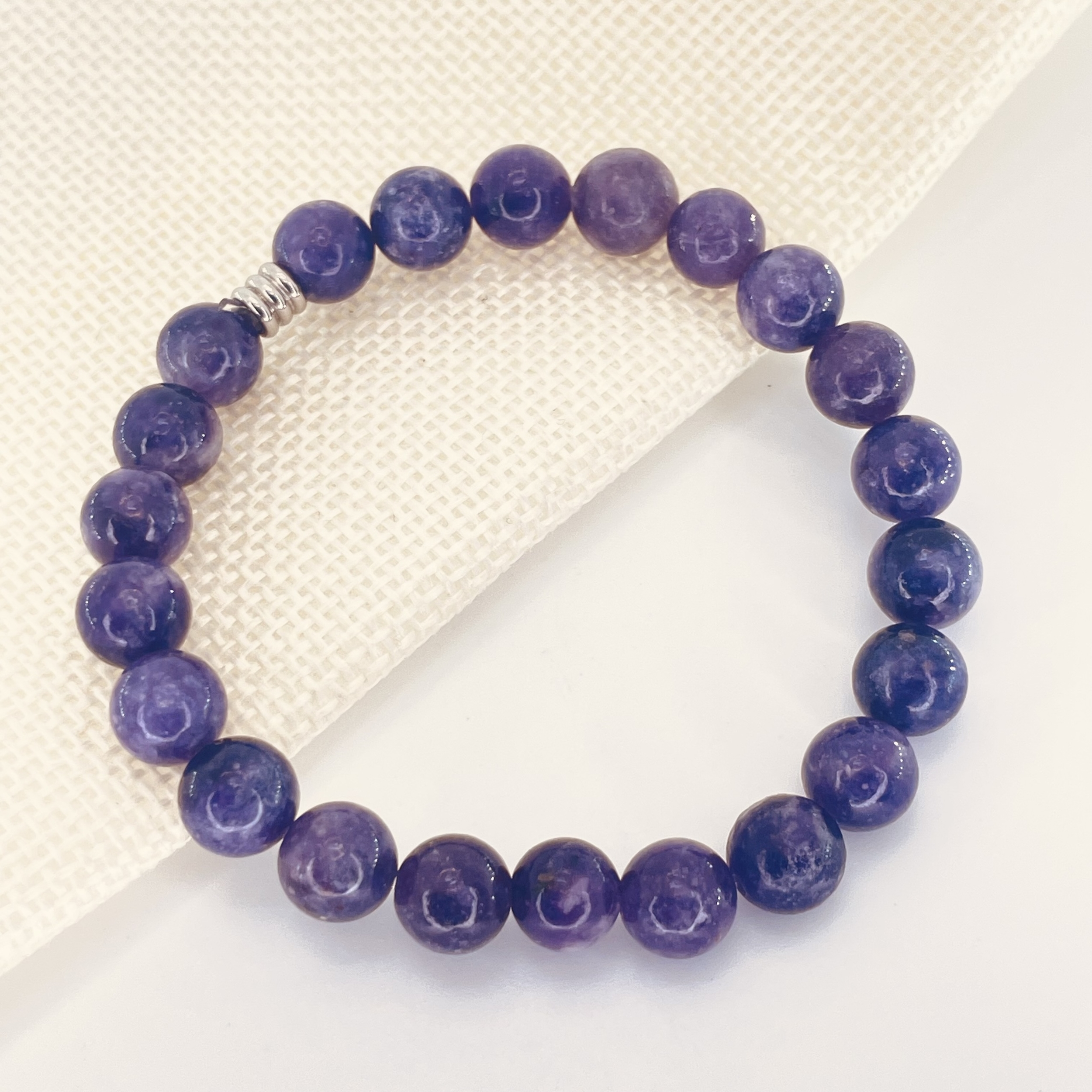 Bracelet perles 8 mm Amethyste