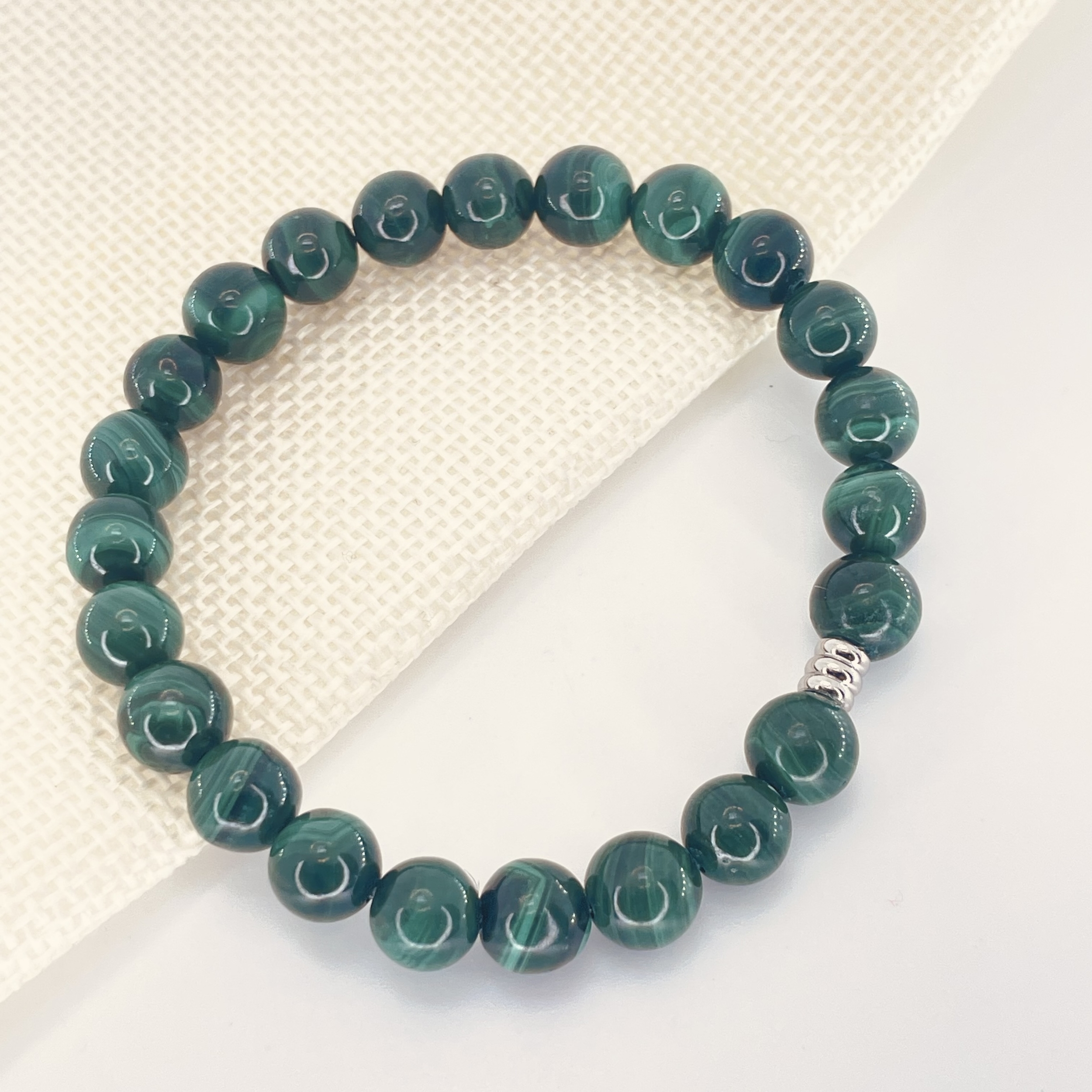 Bracelet perles 8 mm Malachite