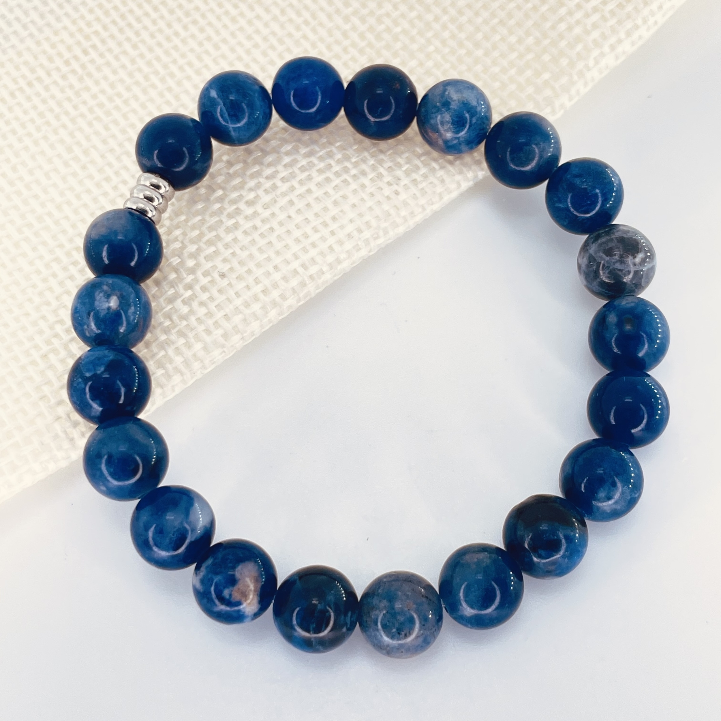 Bracelet perles 8 mm Sodalite