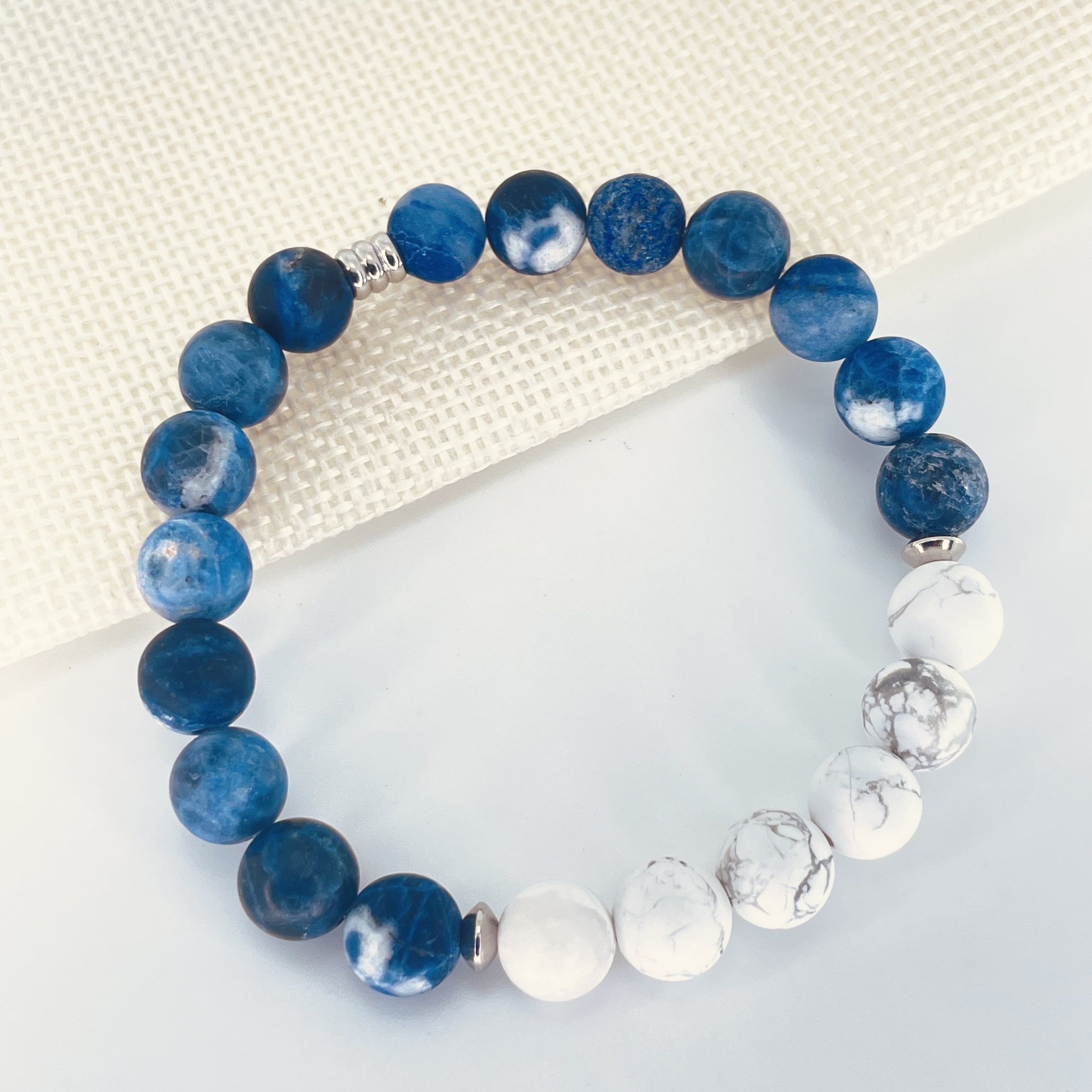 Bracelet perles 8mm Sodalite et Howlite