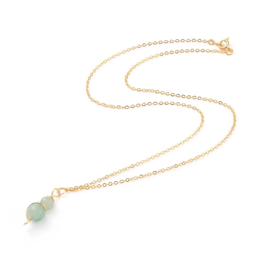 Collier Aventurine en pierre naturelle forme spirale