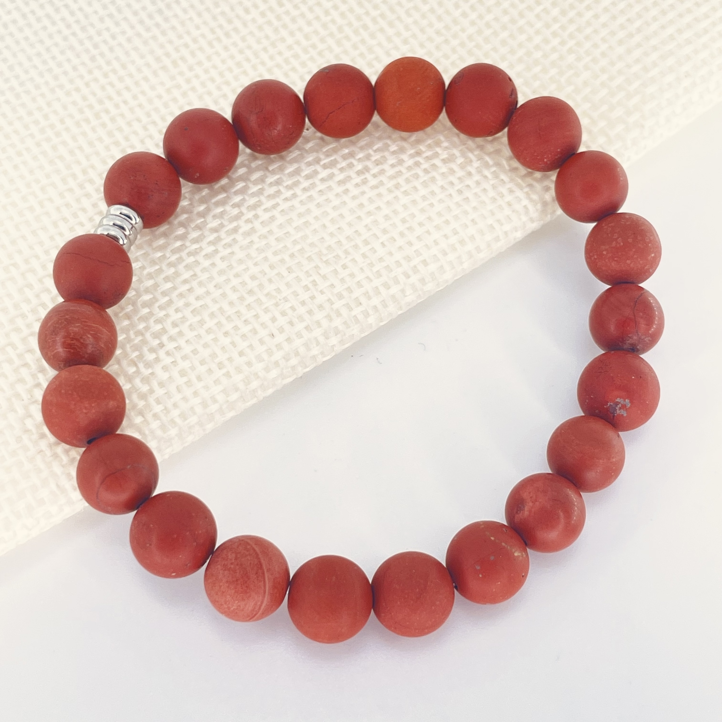 Bracelet perles 8 mm Jaspe Rouge