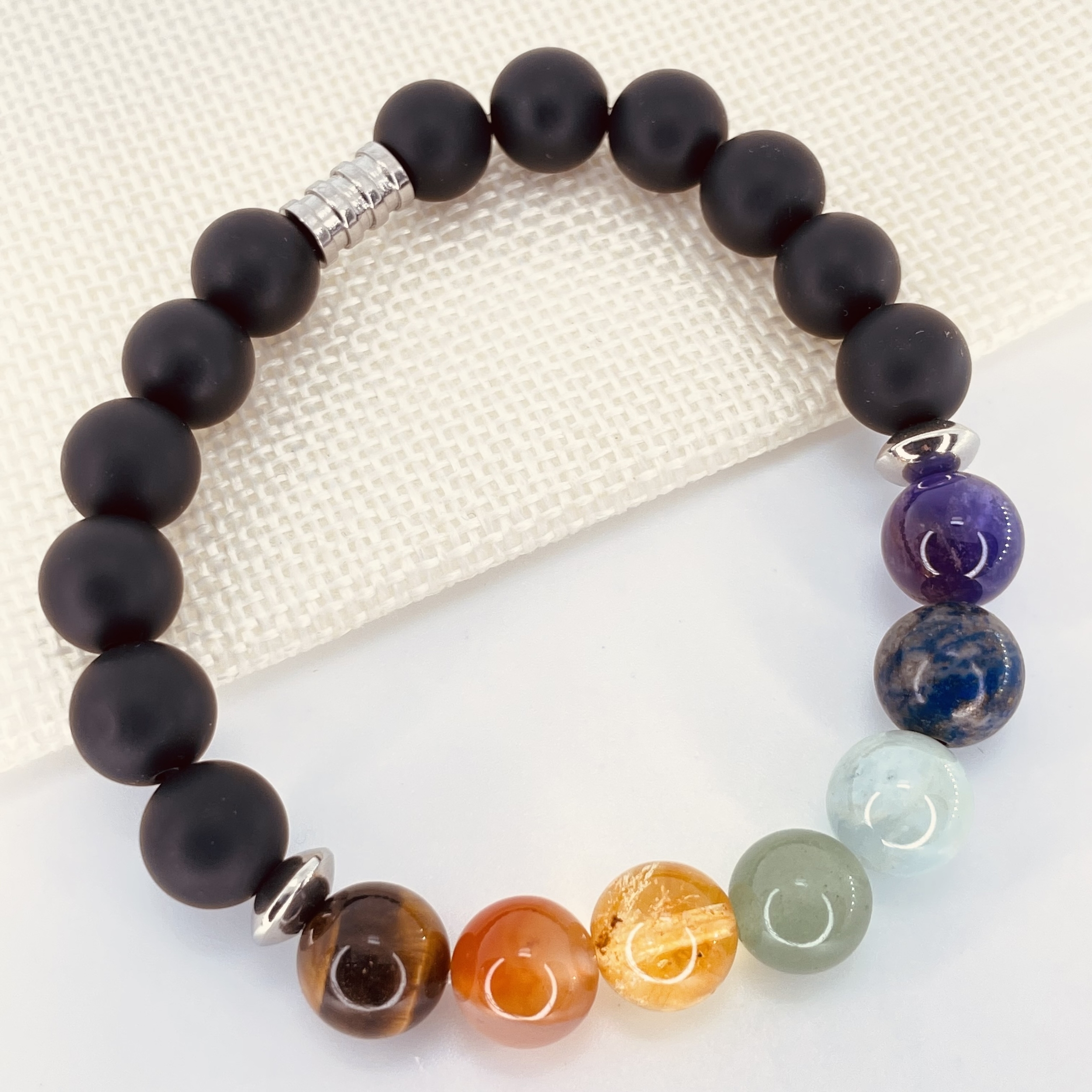 Bracelet perles 7 CHAKRAS collection Les hommes à l\'affiche