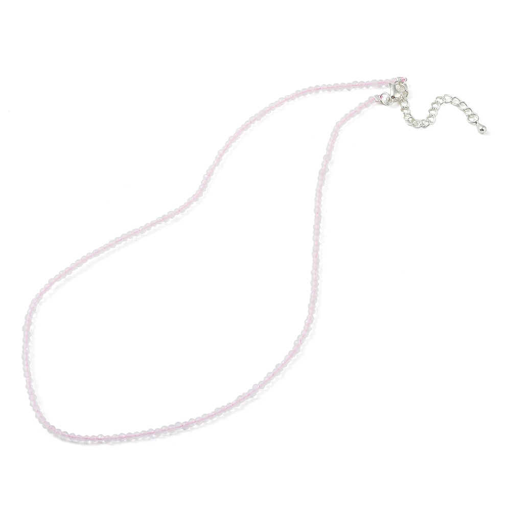 Collier Quartz rose en pierres naturelles facettées