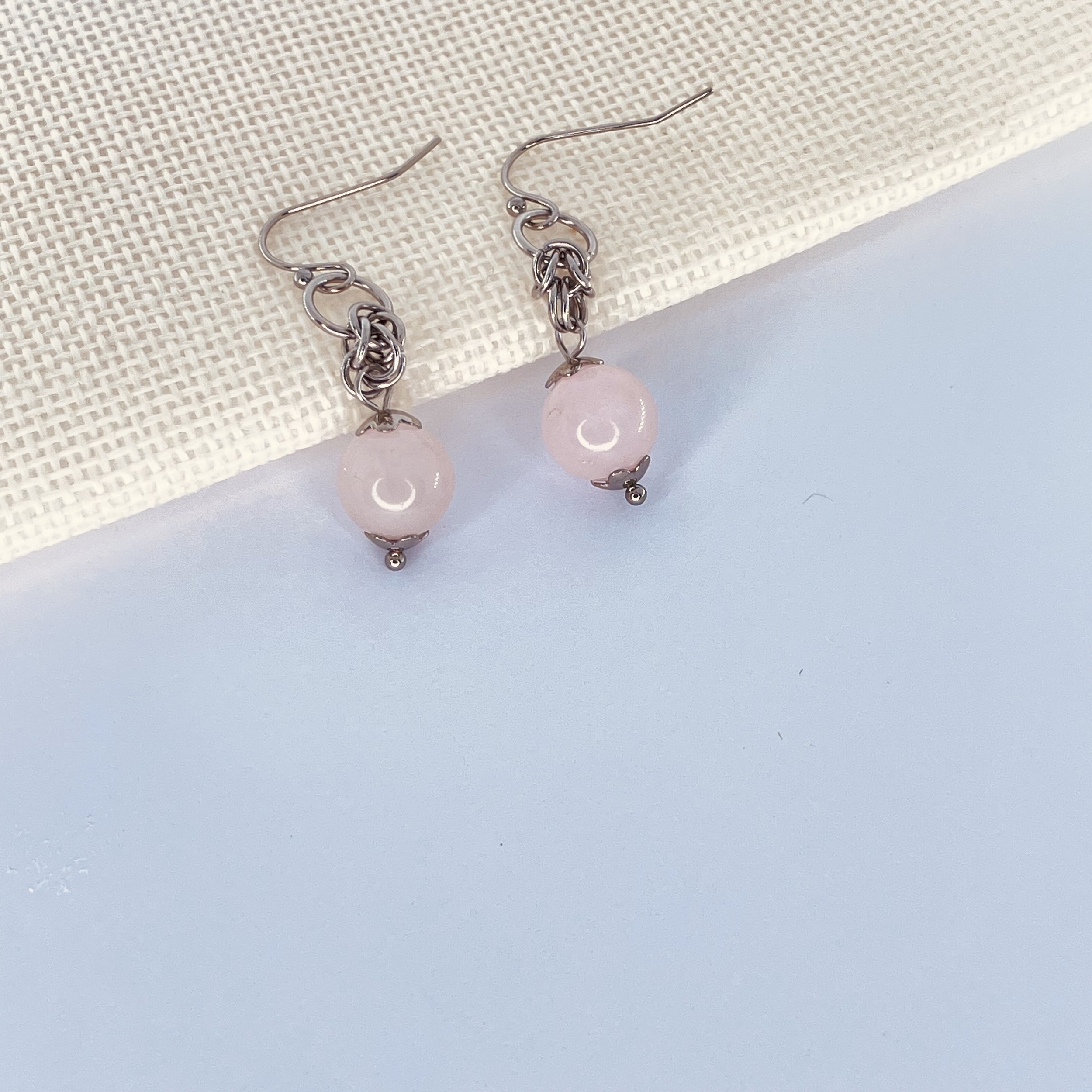 Boucles d\'oreilles Quartz rose