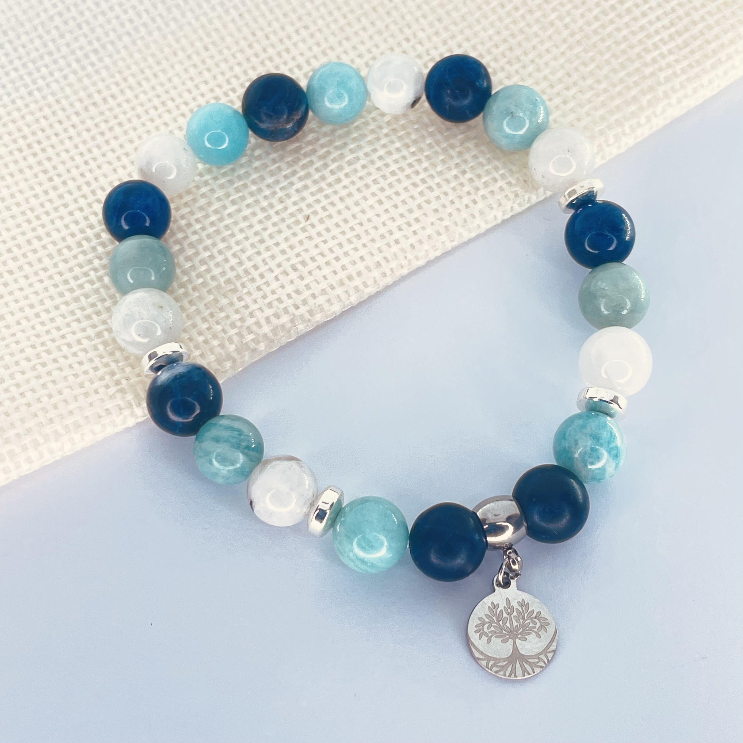 Bracelet perles EXPRIME TOI AVEC CLARTÉ ET RESPECT collection LES PIERRES DE SAGESSE TOLTÈQUE