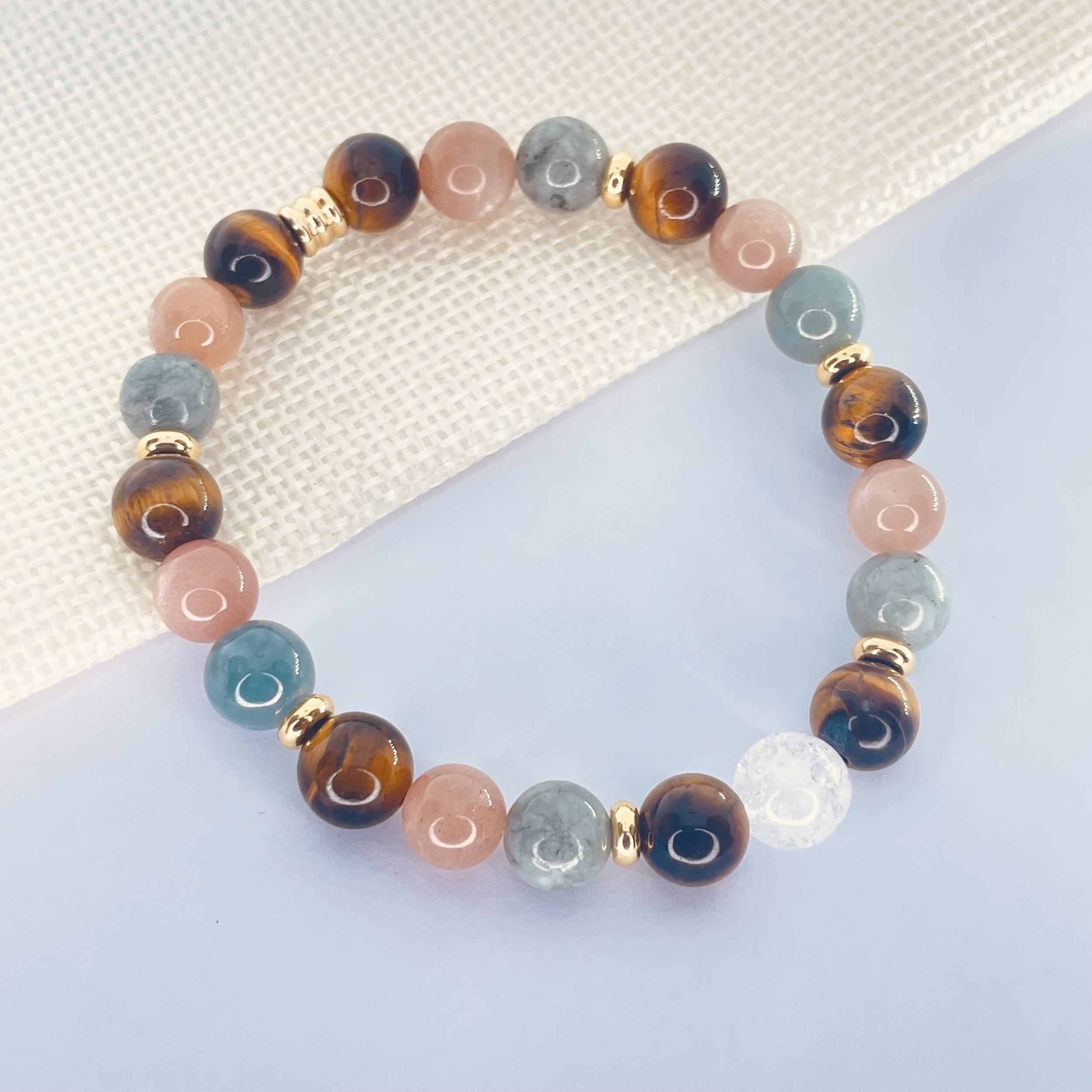 Bracelet perles FAIS DE TON MIEUX, ICI ET MAINTENANT collection LES PIERRES DE SAGESSE TOLTÈQUE