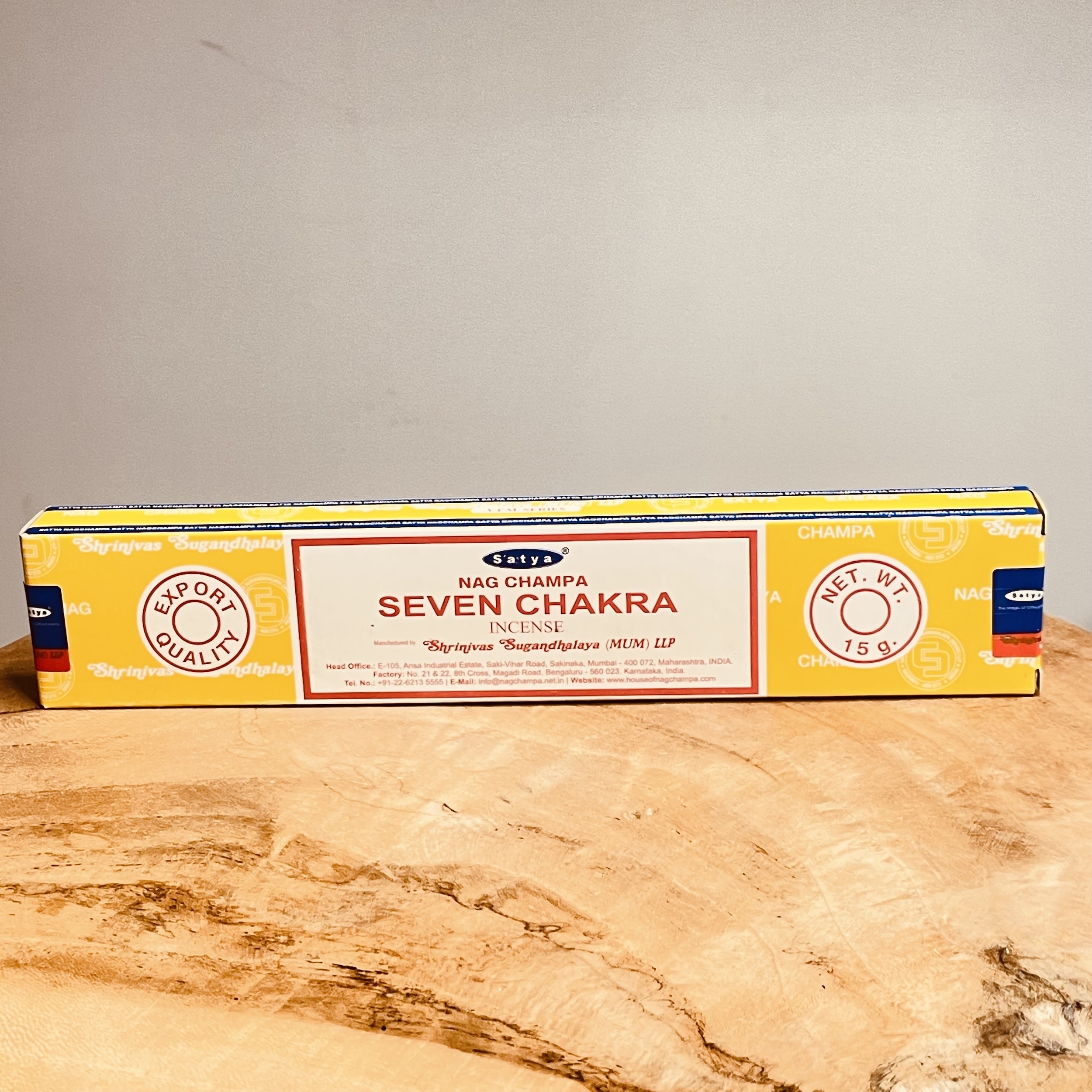 Encens Satya SEVEN CHAKRA Incense paquet de 15g