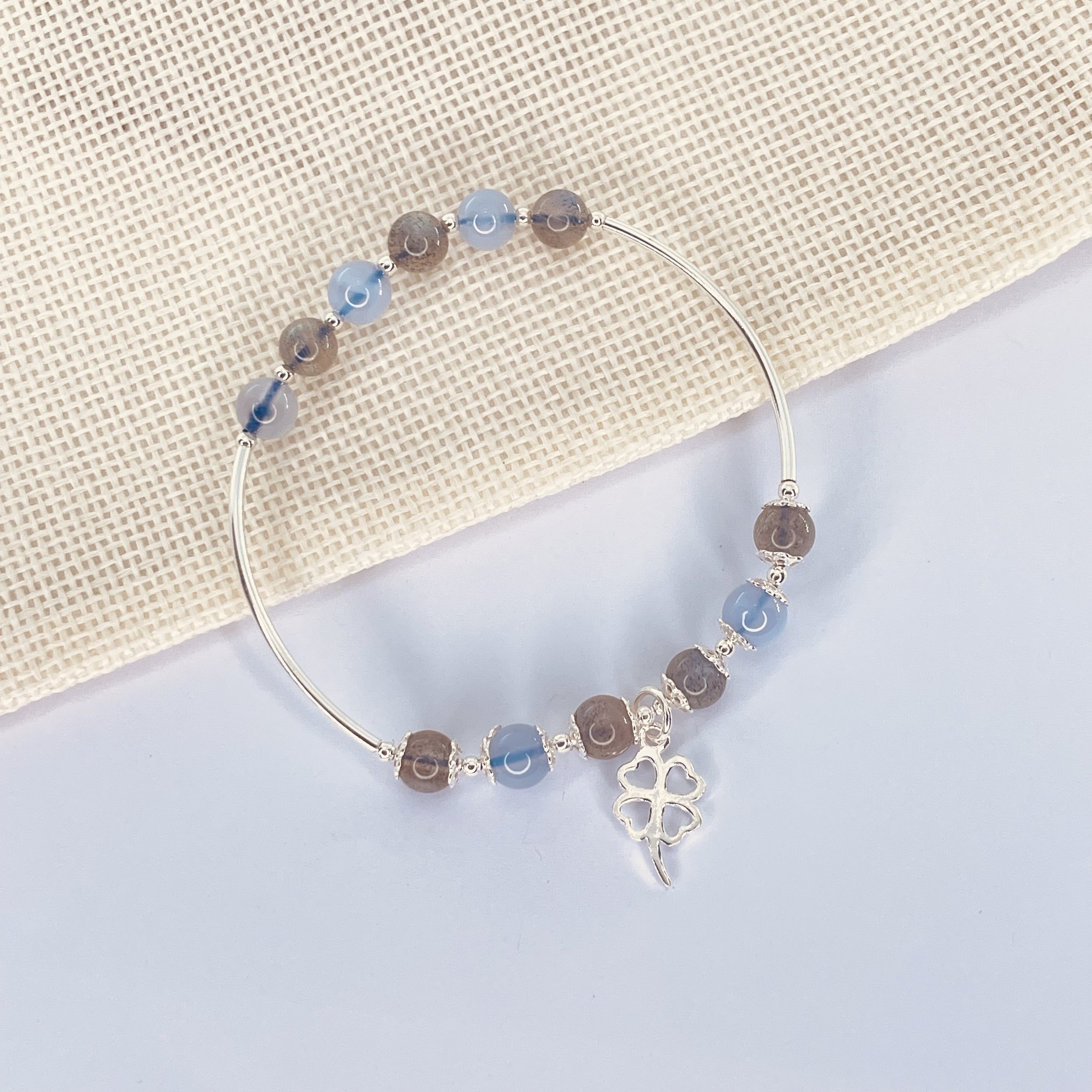 BRACELET-CALCEDOINE-LARADORITE-ARGENT-PIERRES-DU-MONDE-VOSGES
