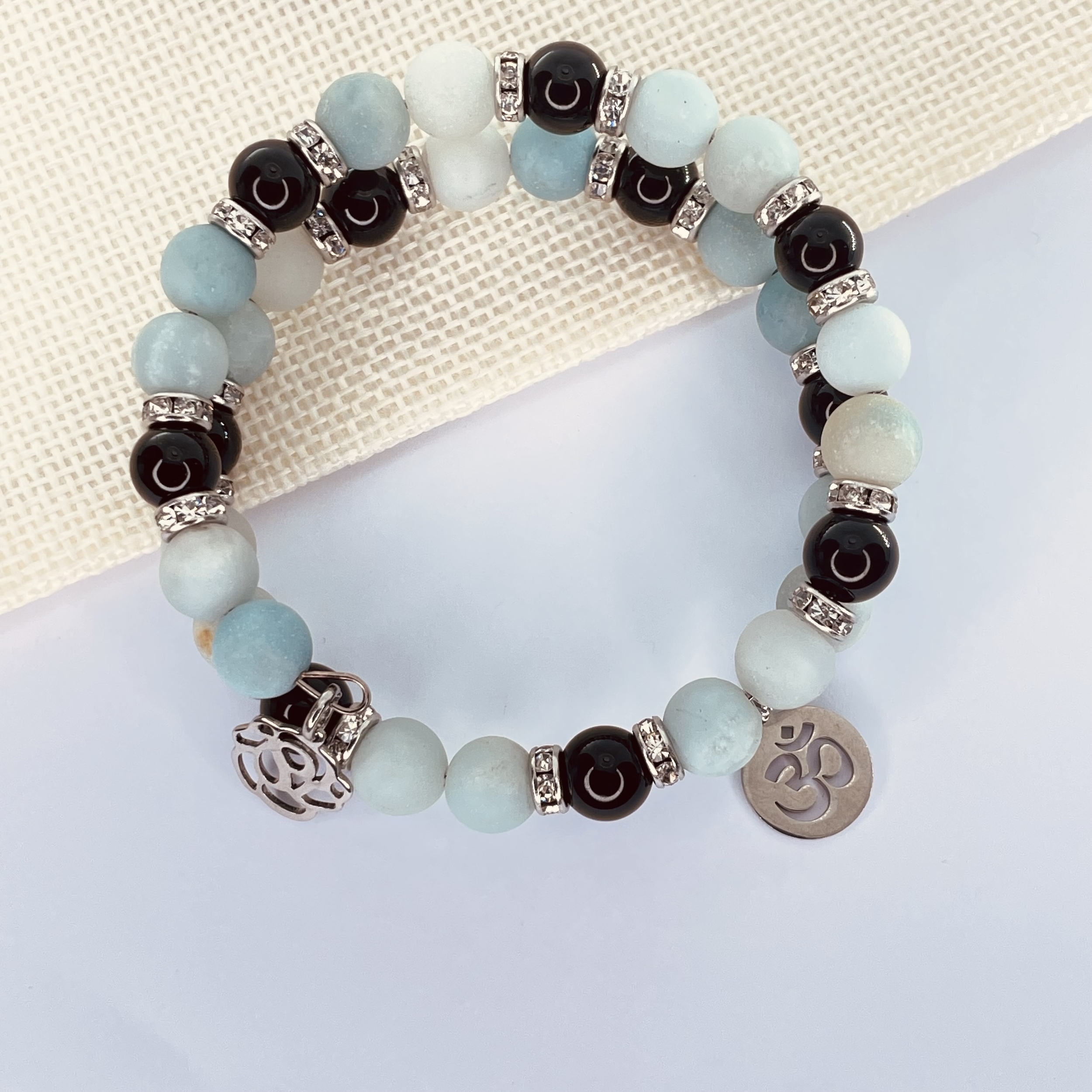 BRACELET-DOUBLE-AMMAZONITE-AGATE-PIERRES-DU-MONDE-VOSGES