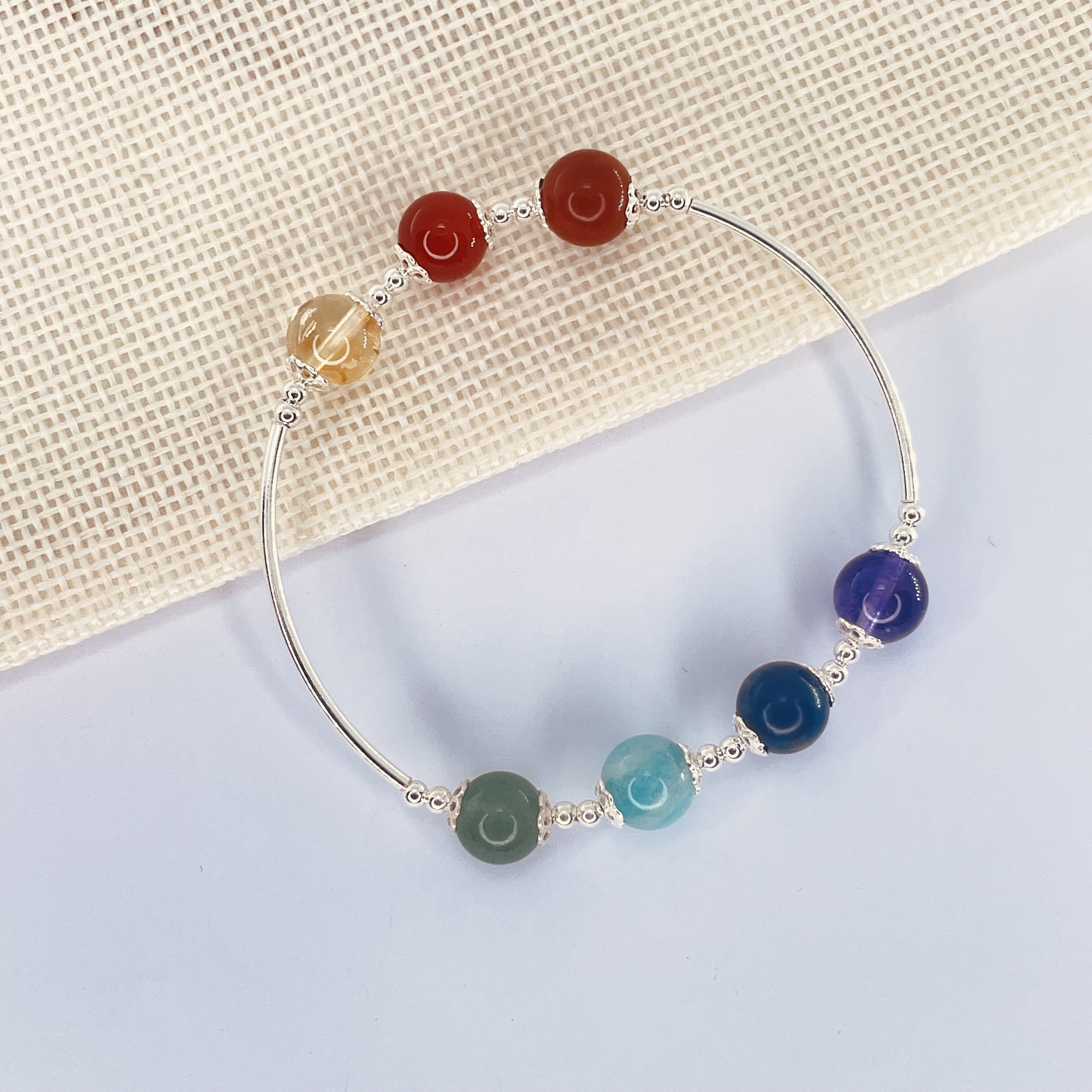 Bracelet 7 Chakras et argent 925