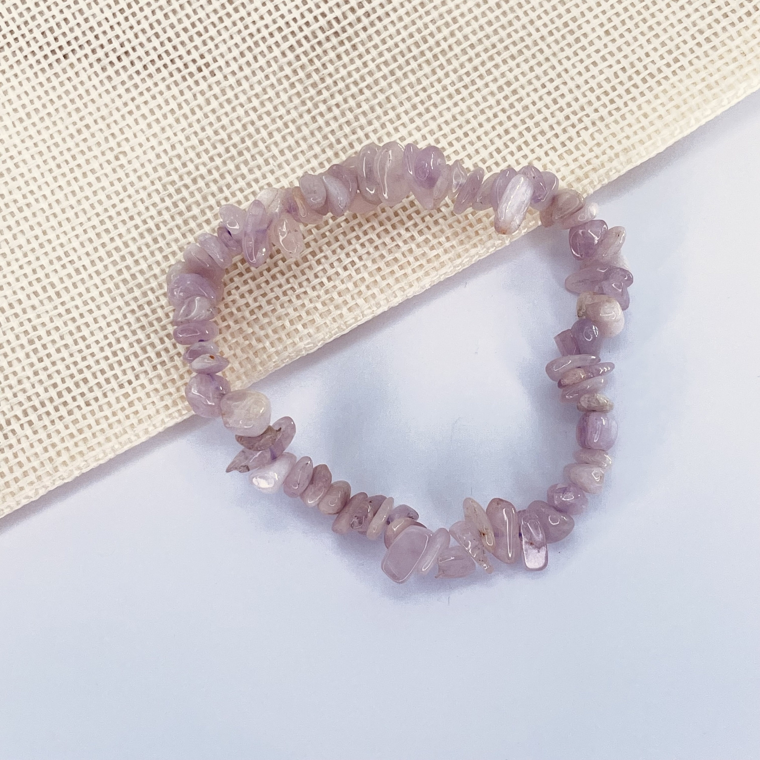 Bracelet Baroque Kunzite en pierre naturelle