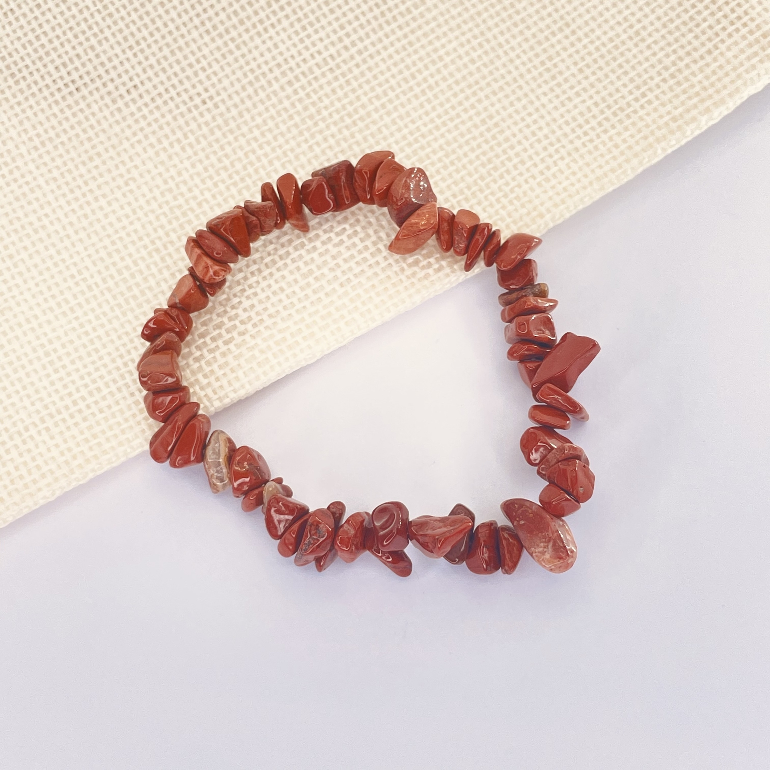 Bracelet Baroque Jaspe rouge en pierre naturelle