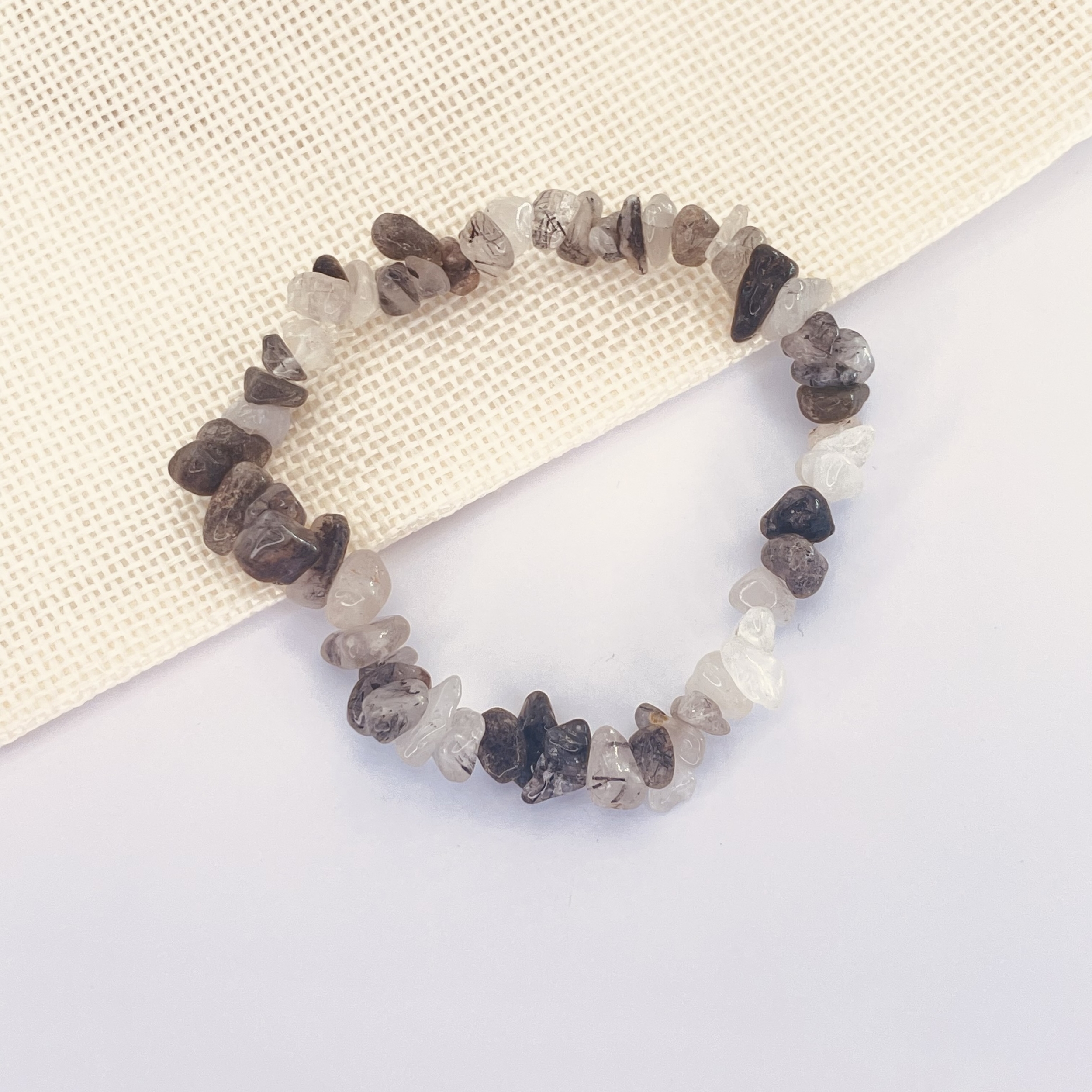 Bracelet Baroque Quartz Tourmaline en pierre naturelle