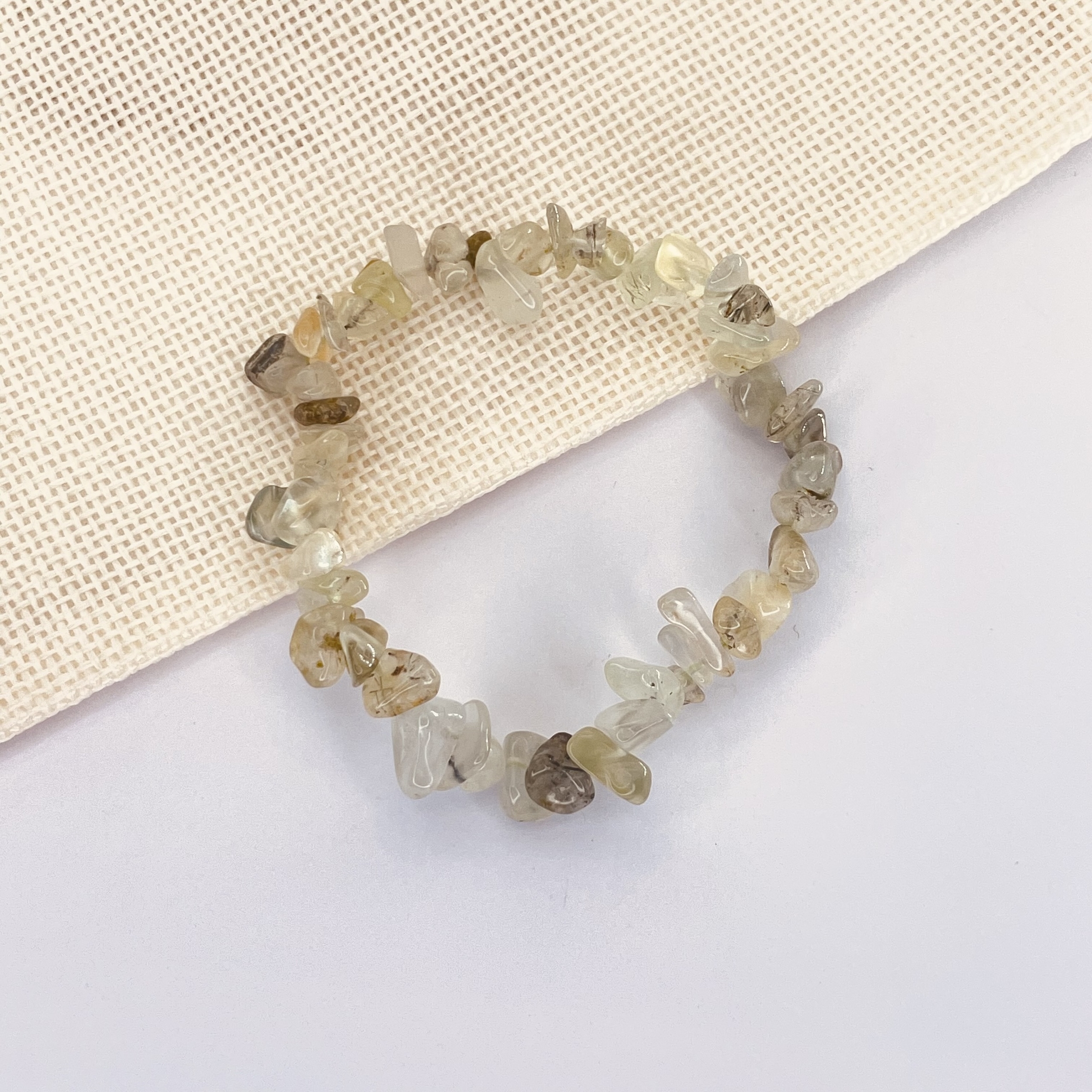 Bracelet Baroque Préhnite en pierre naturelle