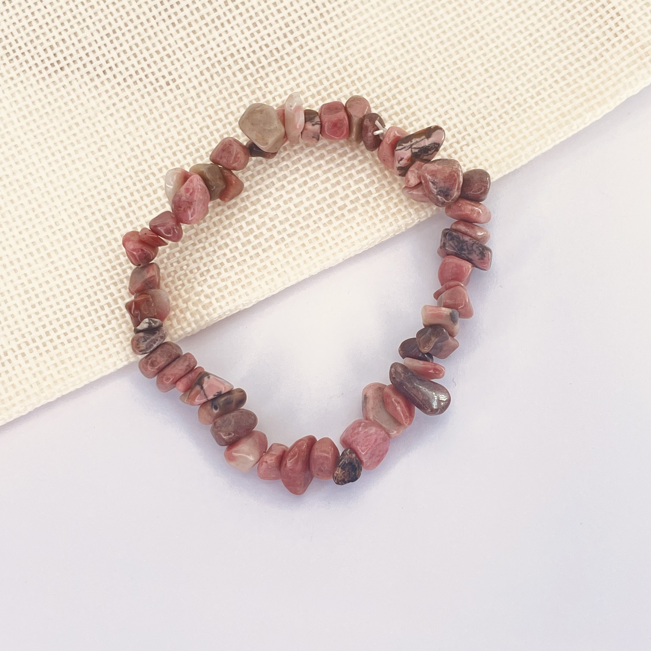 Bracelet Baroque Rhodonite en pierre naturelle