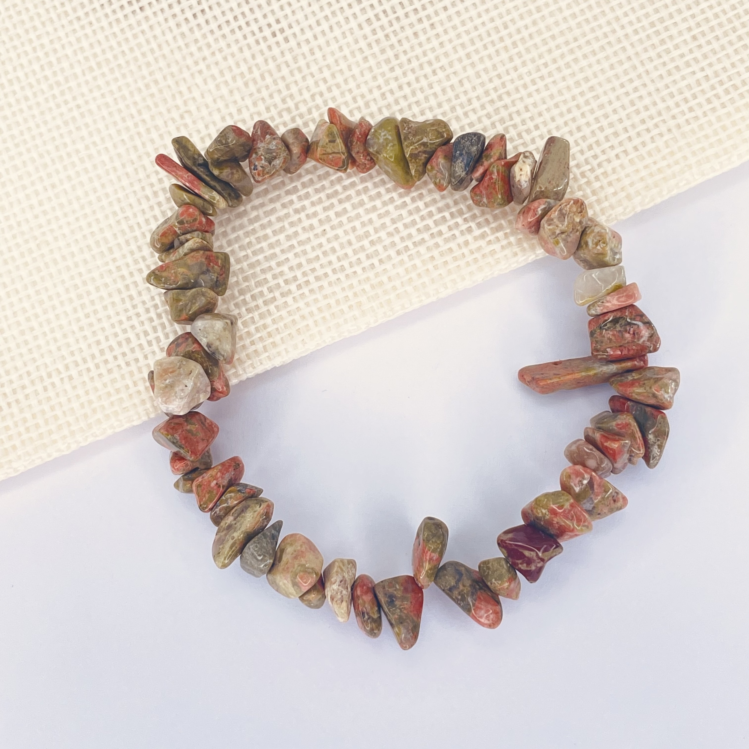Bracelet Baroque Unakite en pierre naturelle