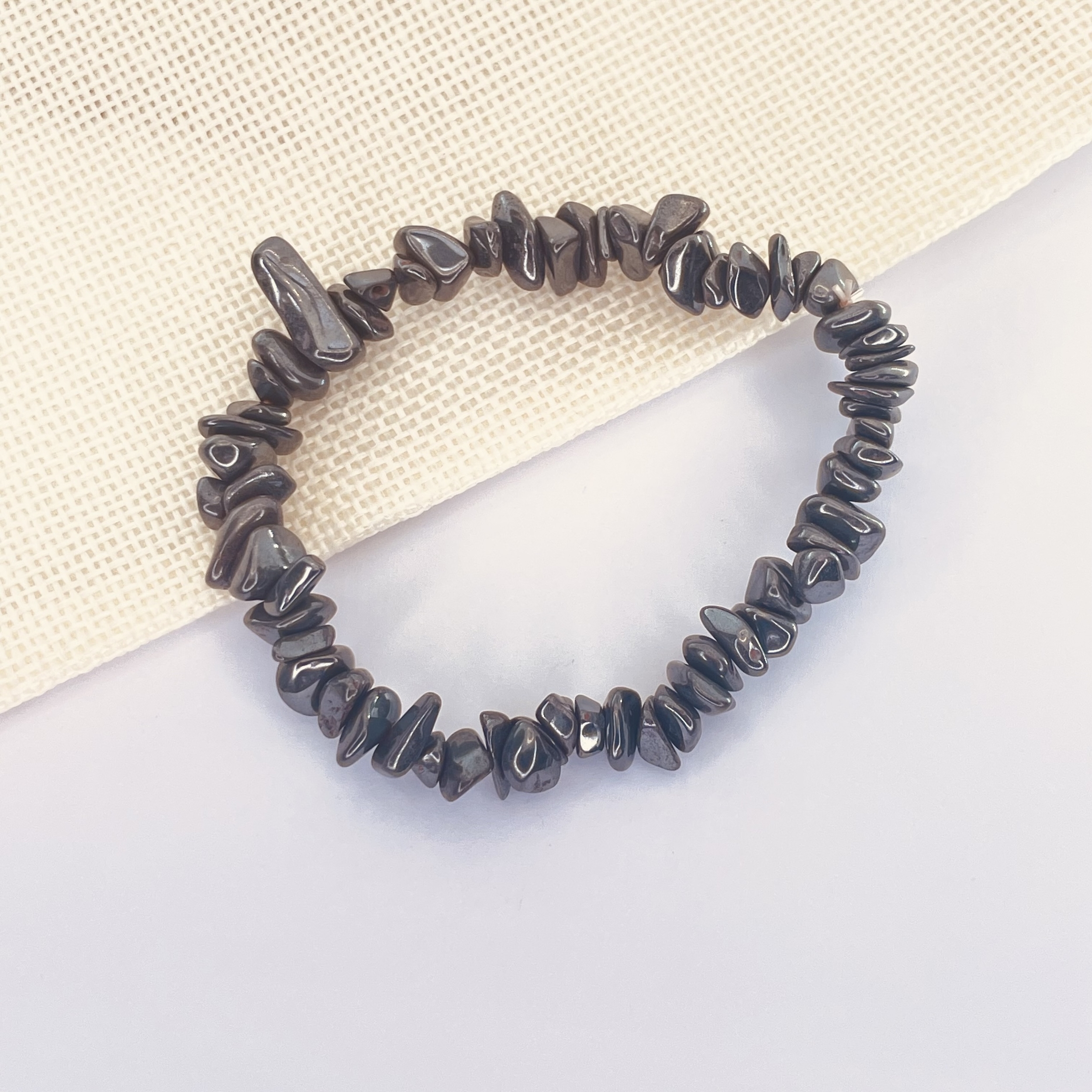 Bracelet Baroque Hématite en pierre naturelle