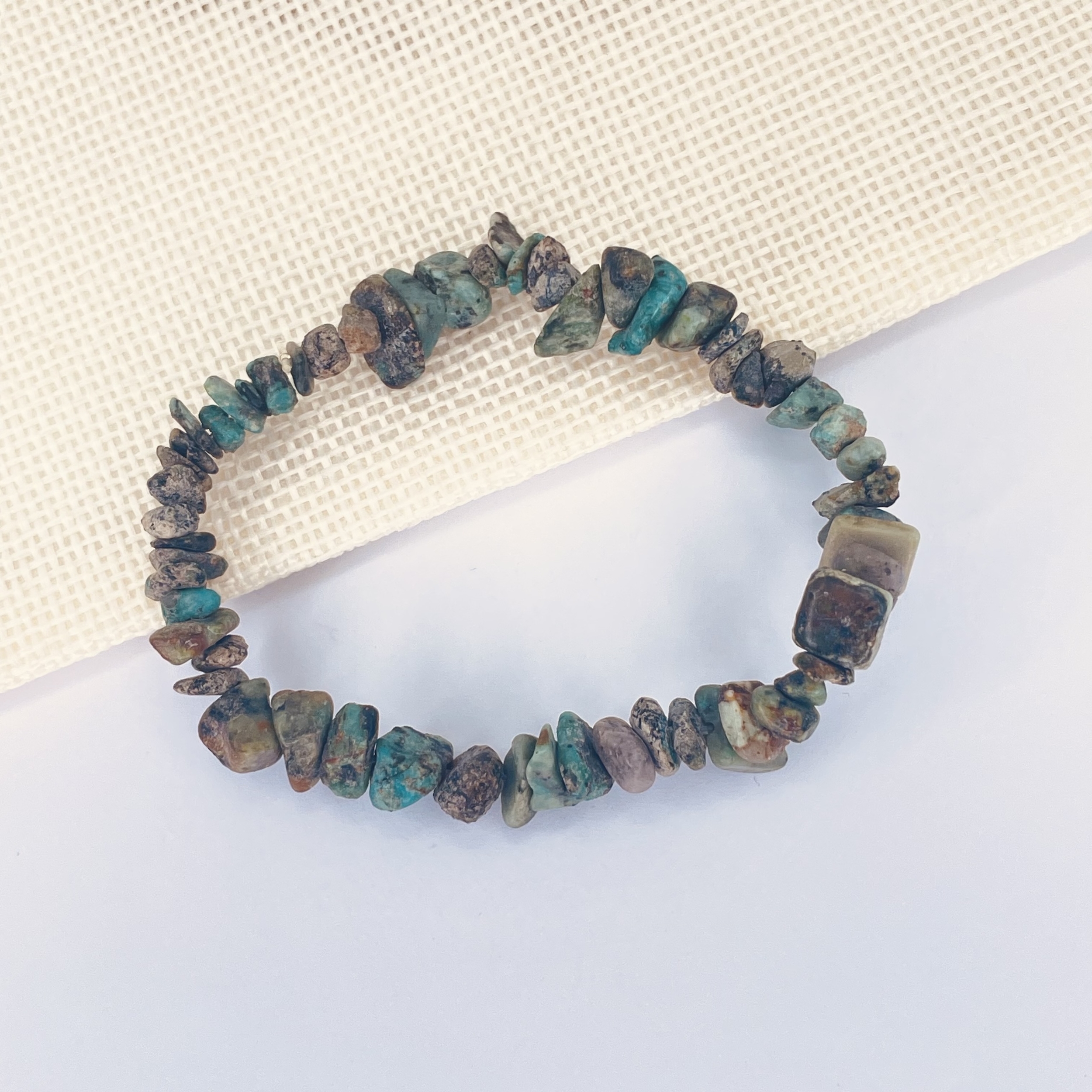 Bracelet Baroque Turquoise en pierre naturelle