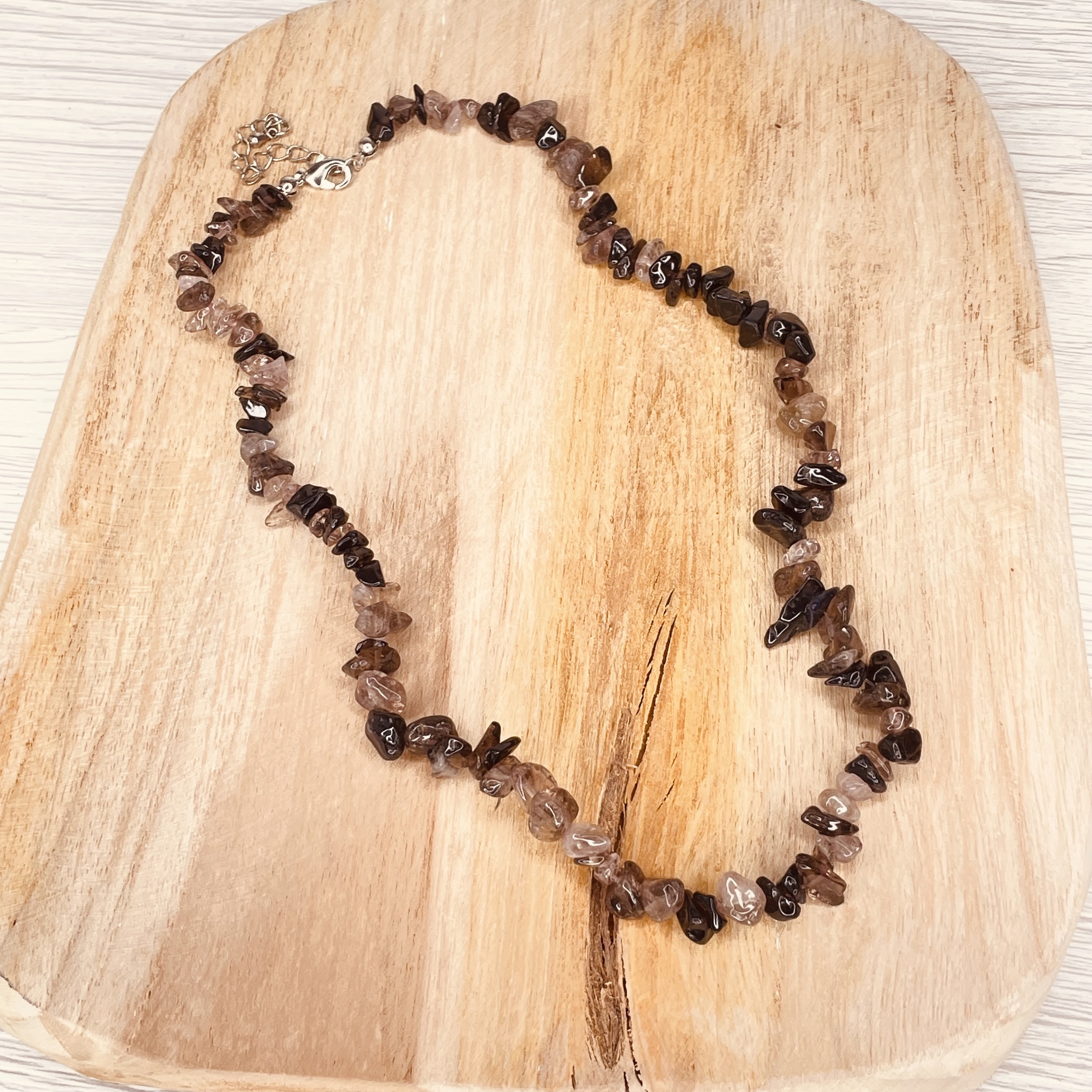 Collier Baroque 42 cm Quartz Fume