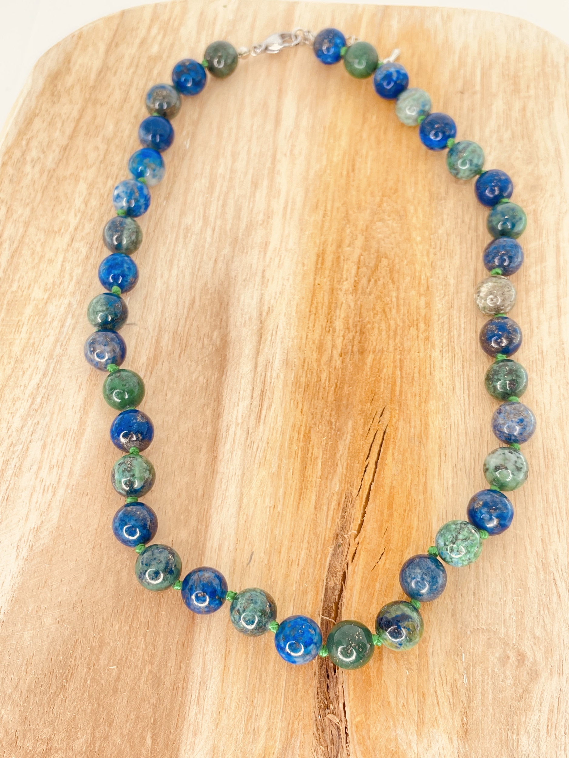 Collier pierre naturelle Azurite-Malachite