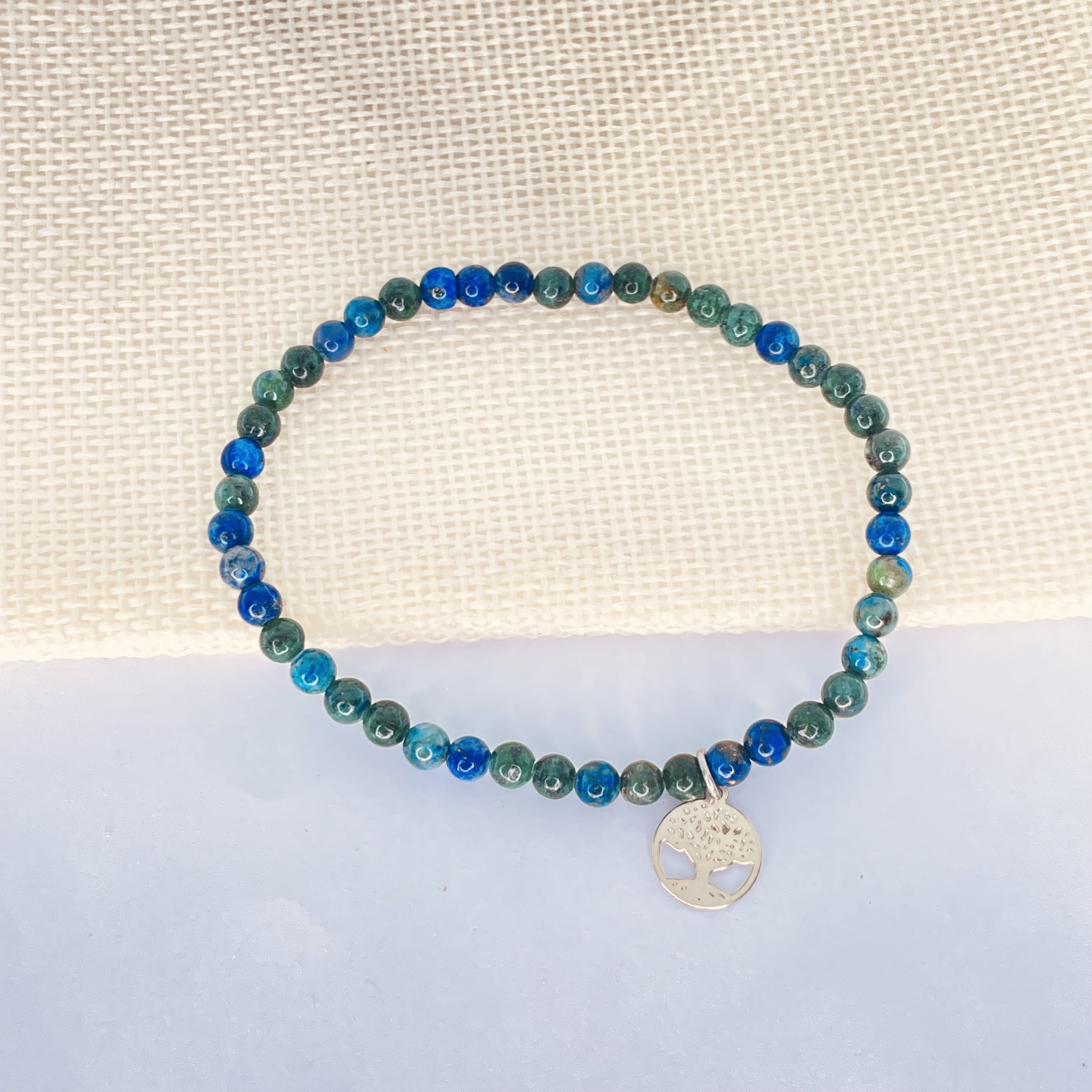 Bracelet en pierre naturelle Azurite-Malachite