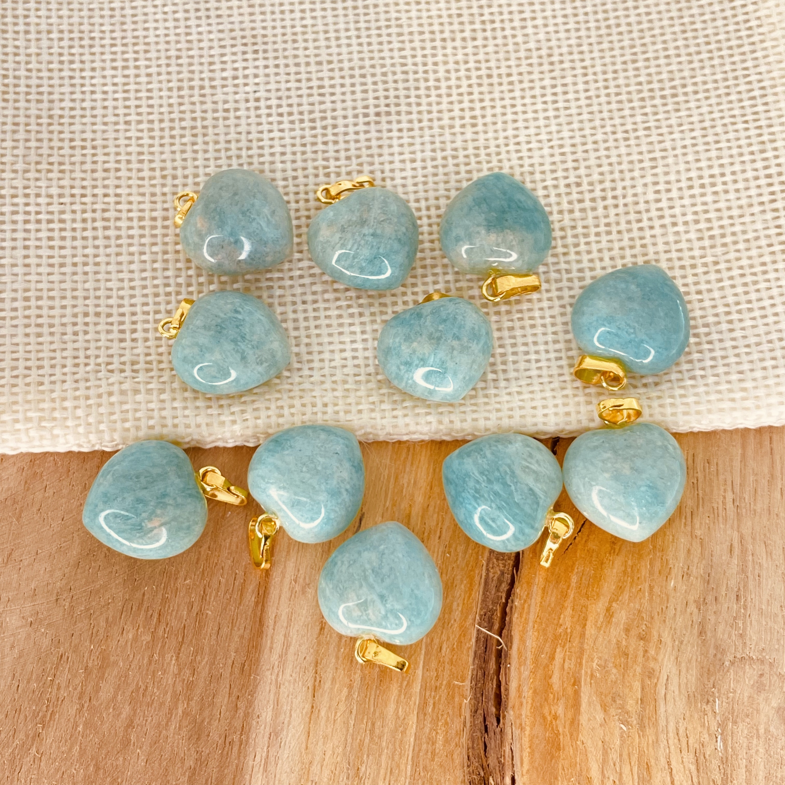 Pendentif en pierre naturelle Amazonite forme coeur
