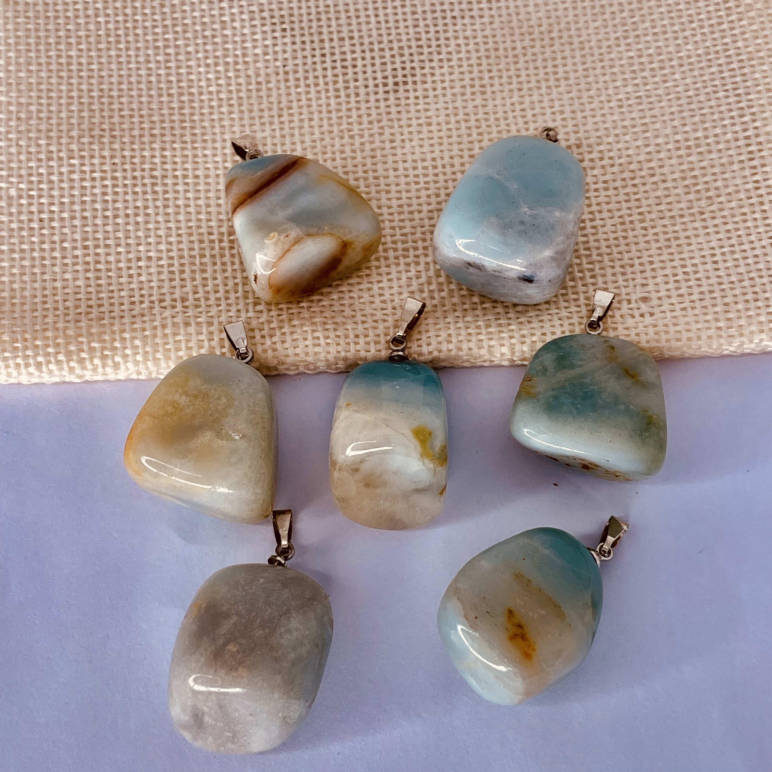 Pendentif pierre naturelle Amazonite forme libre