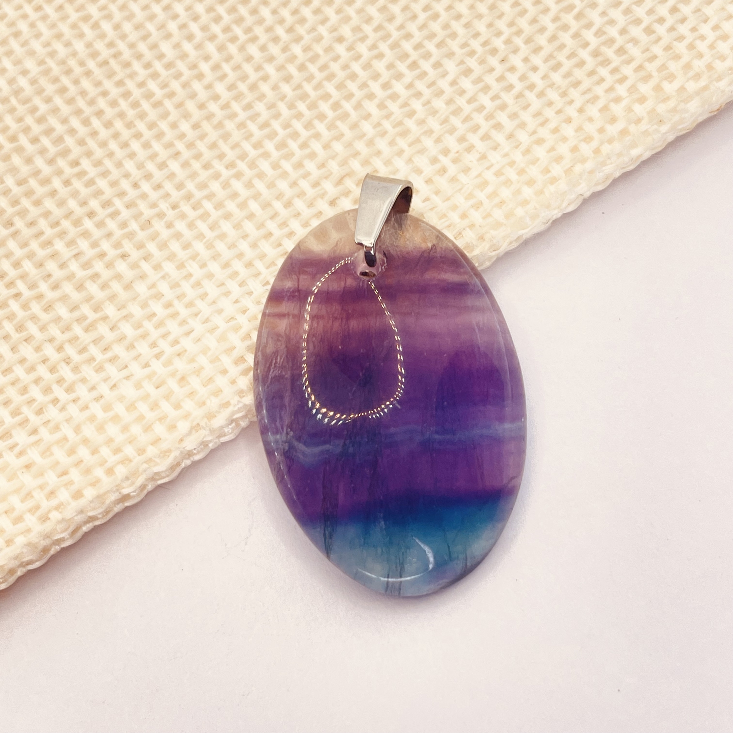 Pendentif en pierre naturelle Fluorine
