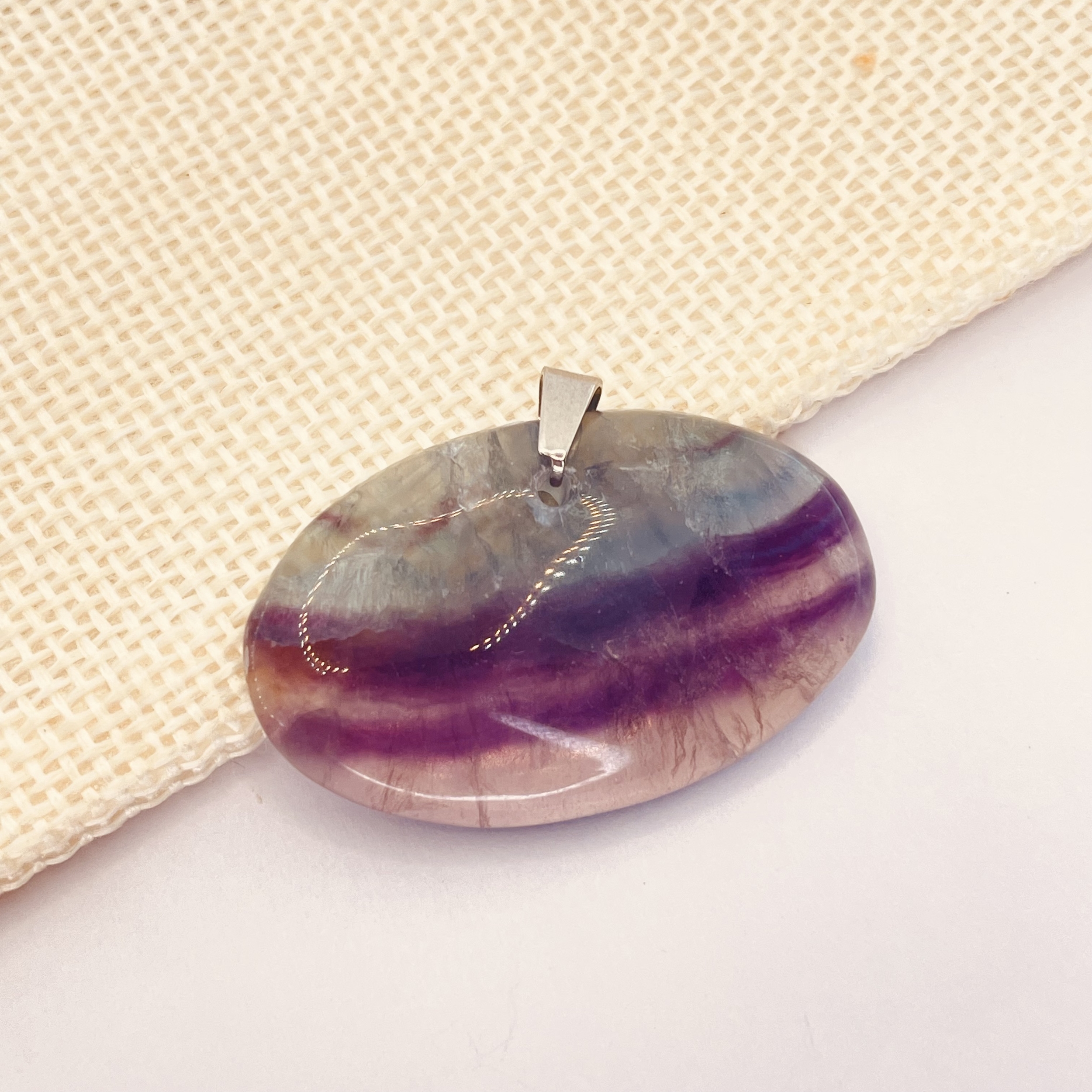 Pendentif pierre naturelle Fluorine