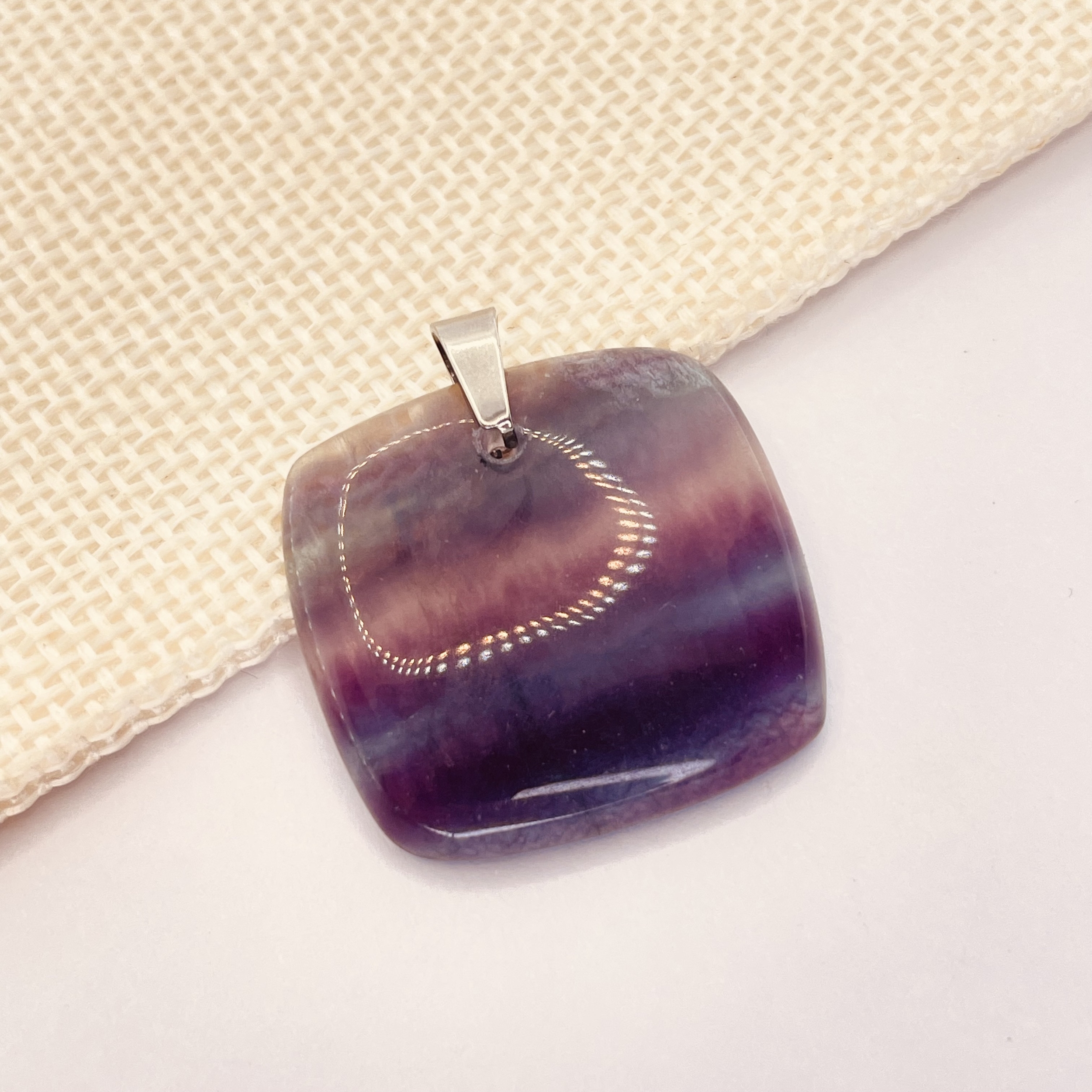 Pendentif en pierre naturelle Fluorine