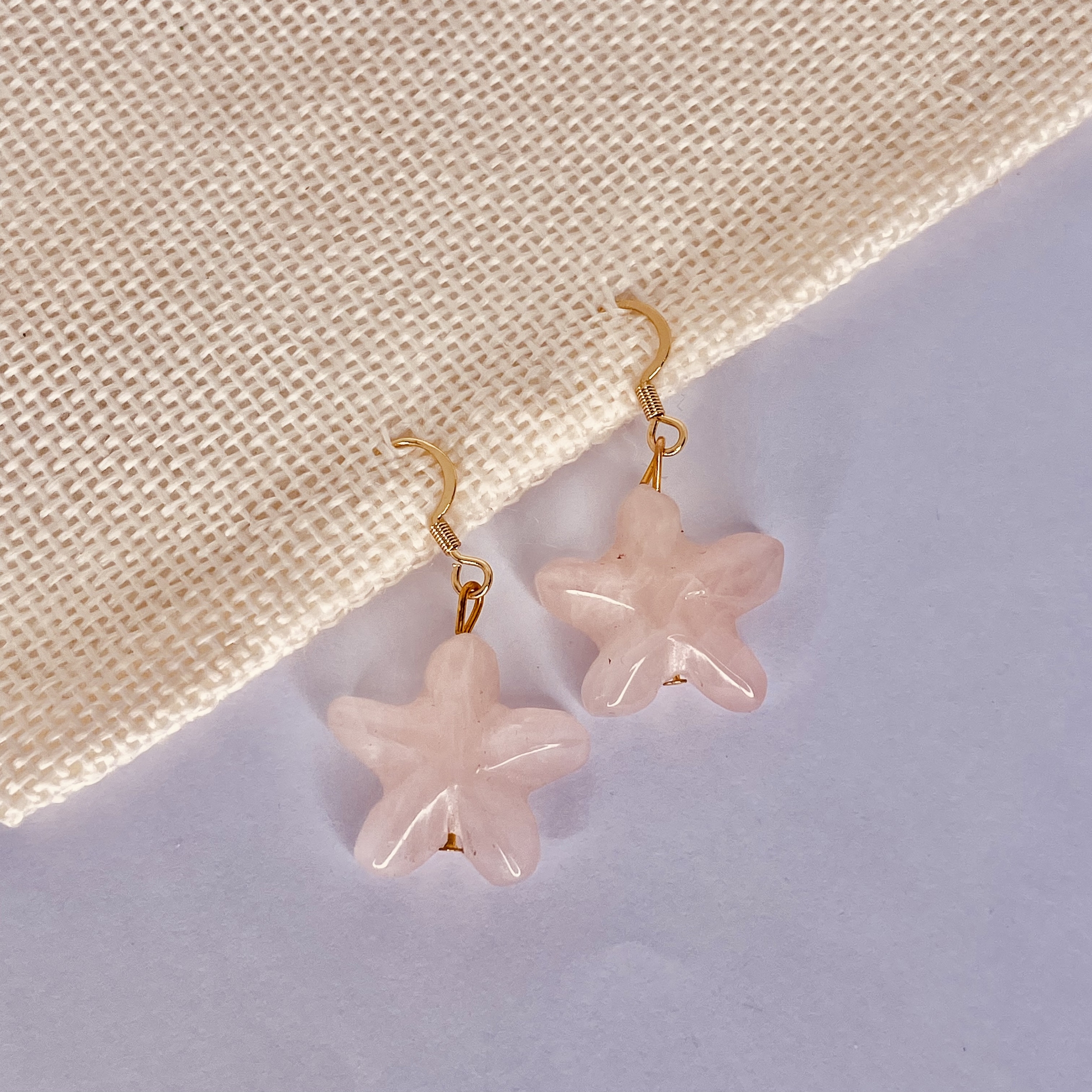 Boucles d\'oreilles en pierre naturelle Morganite
