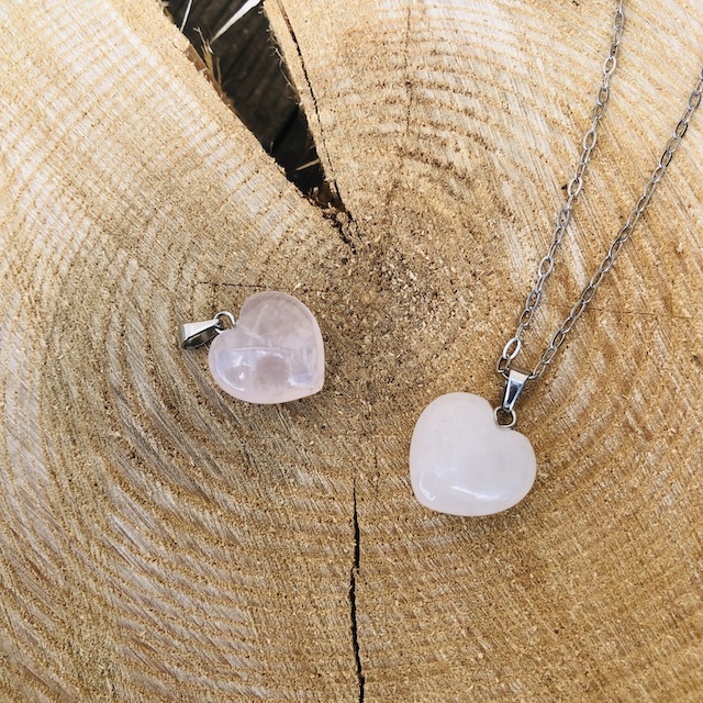 Coeur quartz rose - Pierre quartz rose naturelle