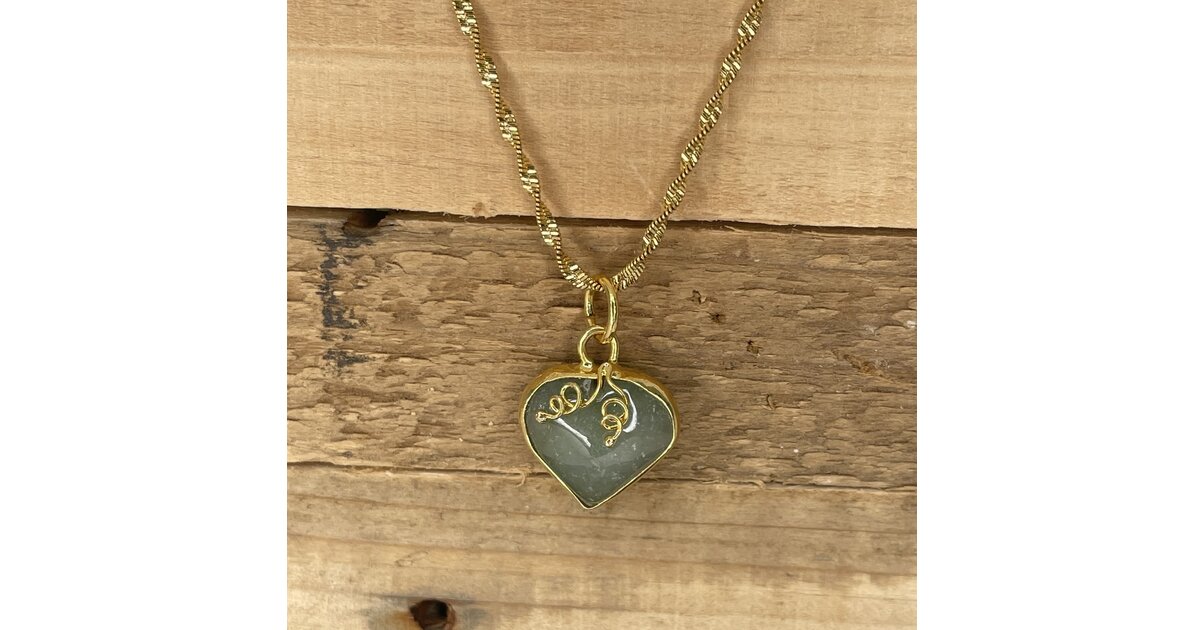 Pendentif Cœur En Jade Naturel – Lithothérapie – Envoi Immédiat Depuis La France