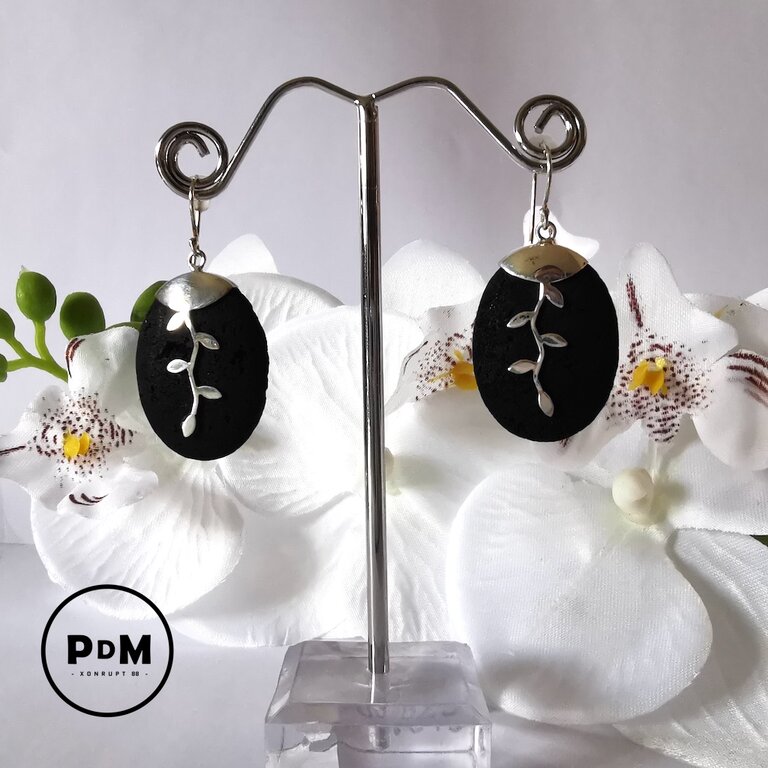 Boucles D'oreilles En Pierre De Lune Sur Argent 925 - Puces Clous - Neuf Sans Emballage