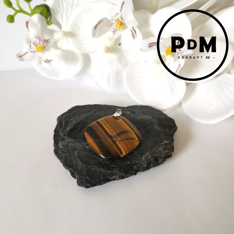 Pendentif Cœur En œil De Tigre Naturel - Idée Cadeau Noël & Lithothérapie